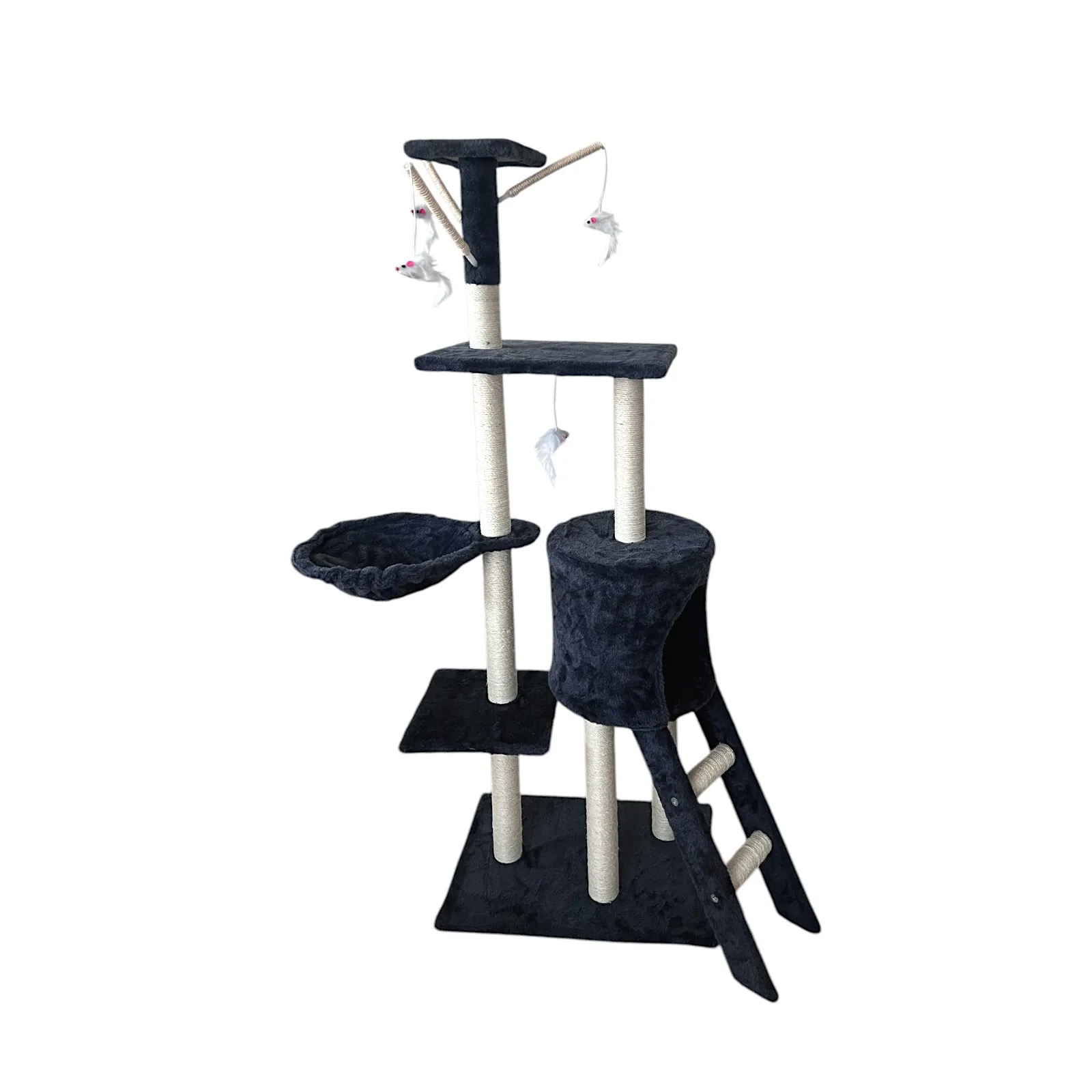 Árbol Rascador 50x35x138 cm Gris Poste De Sisal Natural  Arbol para Gatos con Plataforma Torre