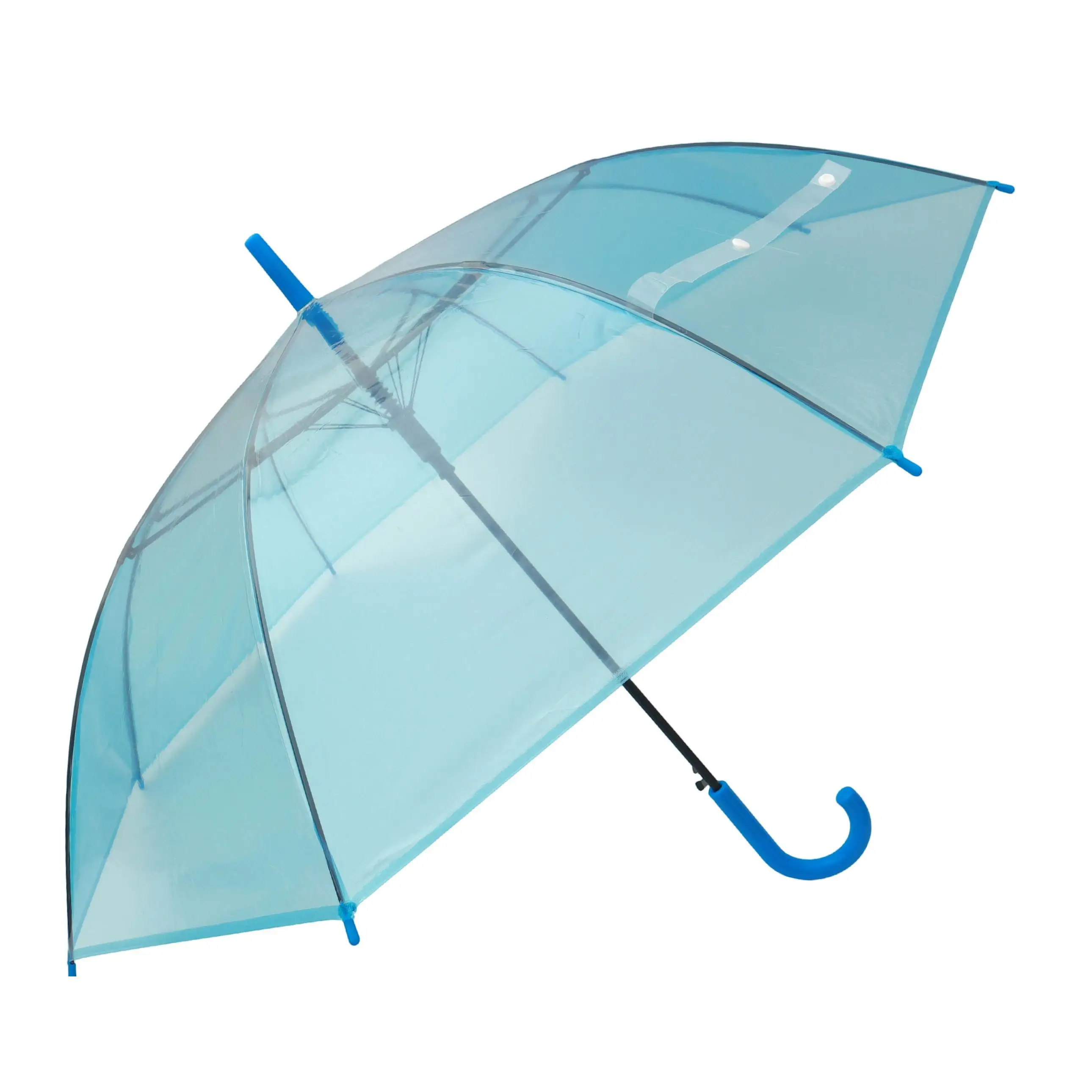 J.S ONDO Paraguas Transparente Bastón largos liso , 60cm, paraguas, Automático, 8 Varillas fibra Resistente Al Viento,tela plastico