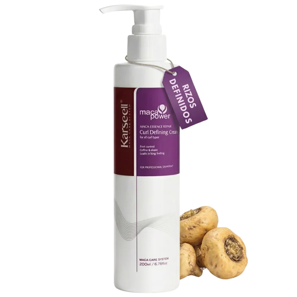 KARSEELL Crema Cabello Rizado Definición Hidratación Reparación Antiencrespamiento Sin Sulfatos Sin Parabenos Aceite Argán Murumuru Queratina Brillo Volumen Suavidad 200ml