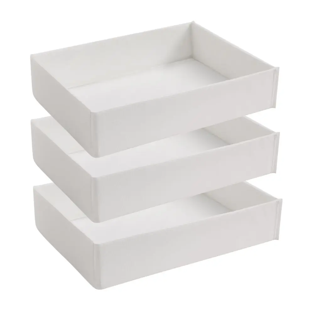 Lote 3 Organizadores de 1 Espacio PlusCalidad - Distribuye Tu Ropa Interior en Armarios o Cajones de manera simple y accesible - Todo Tipo de Prendas - Color Blanco - Plegable, Ligero, Fácil de Guardar