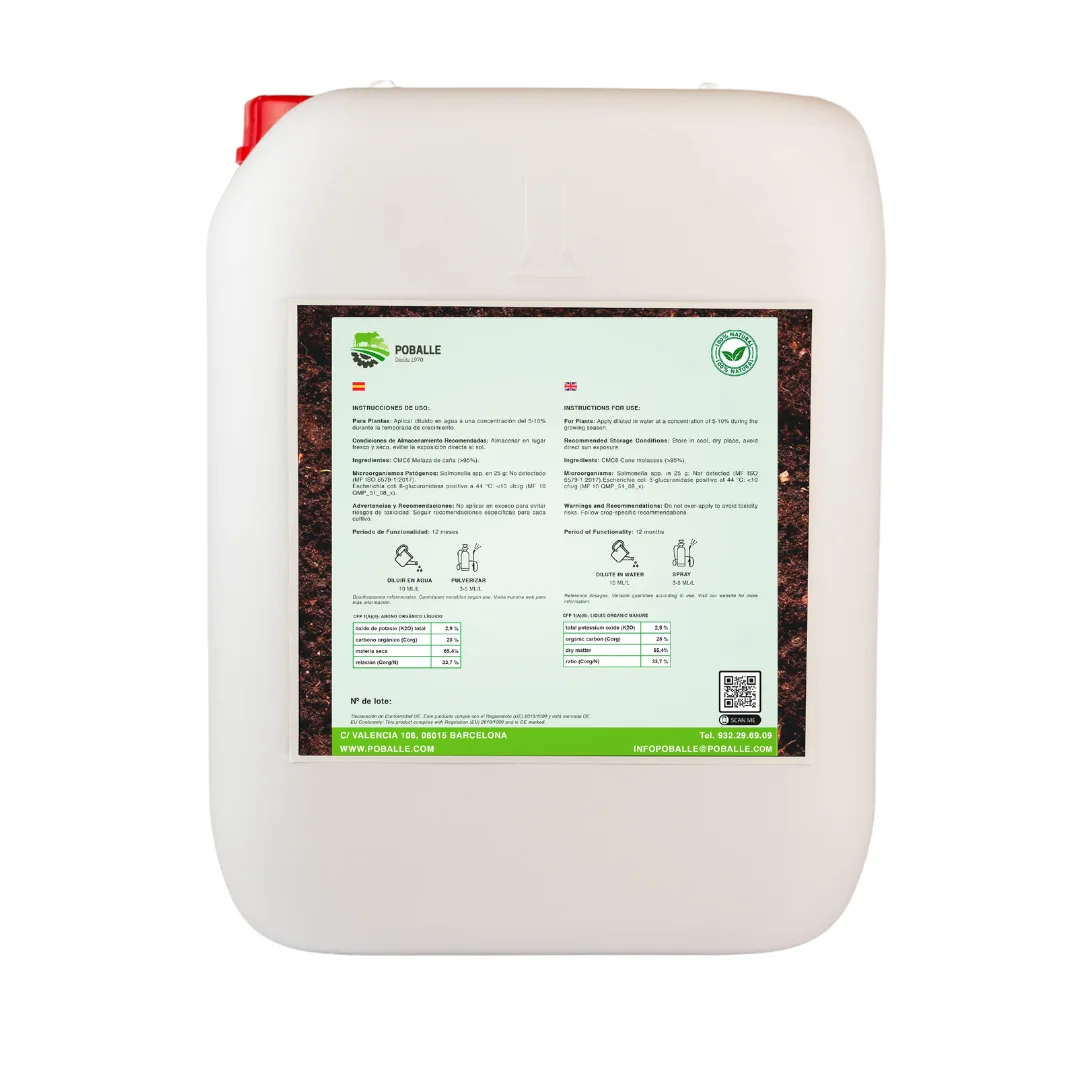 POBALLE S.A. High quality cane molasses | 28 KG carafe | High quality compost molasses | Provides nutrients and energy