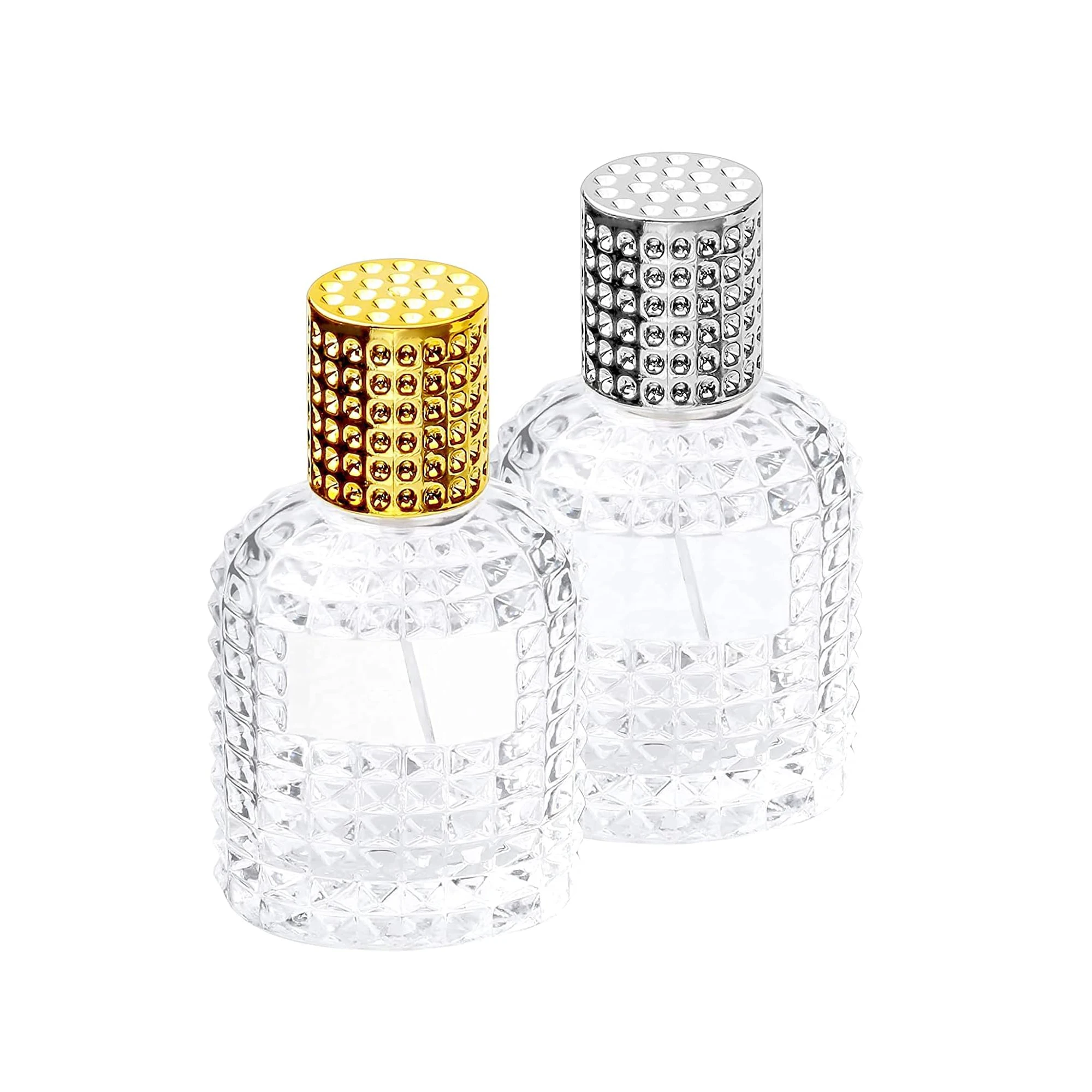 Set de 2 Frascos de Perfume Vacíos con Pulverizador en Forma de Piña – Botellas de Cristal Rellenables de 50 ml, Originales y Divertidas, Perfectas para Viaje, Mujer o Niña, para Perfumes y Colonias
