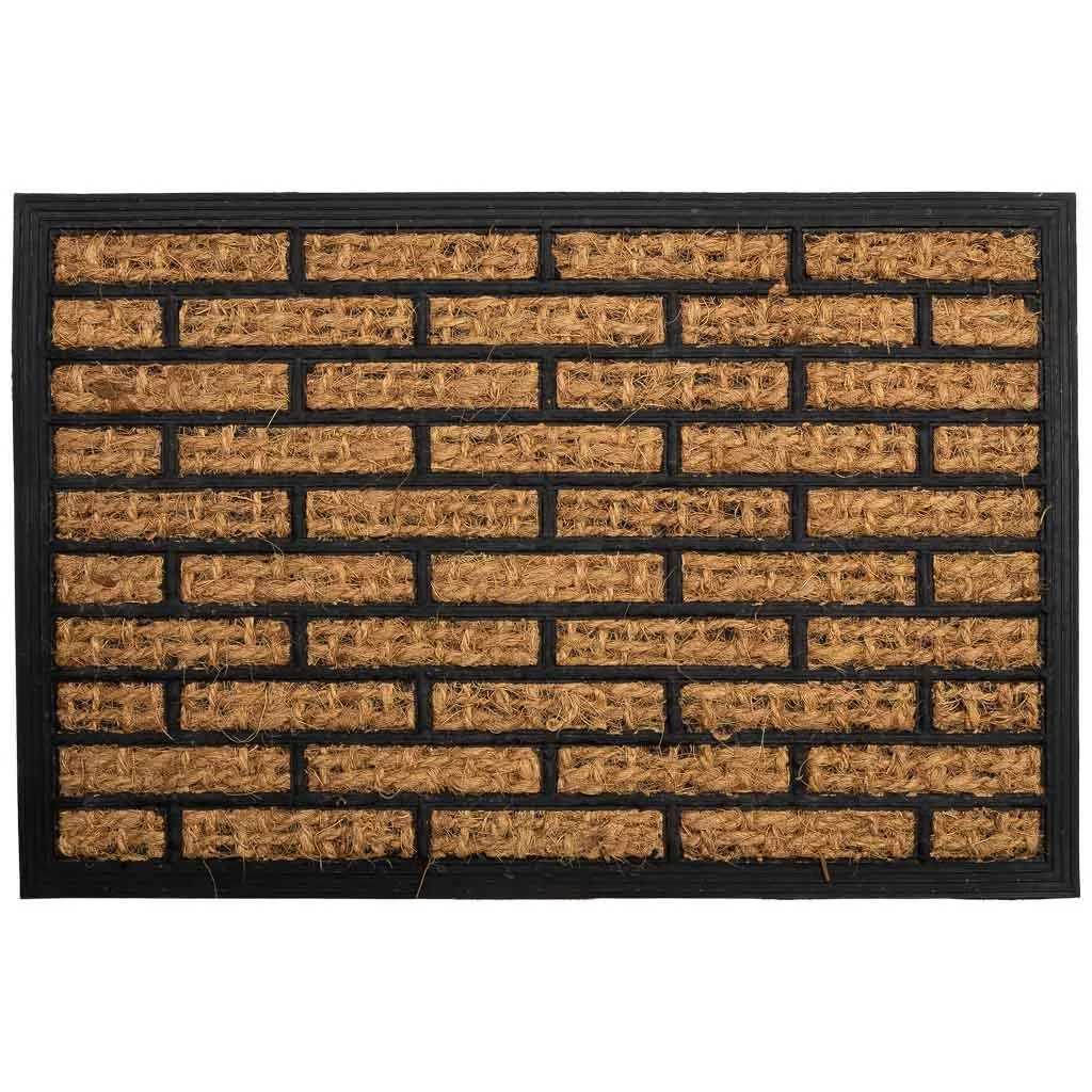 Wonderlust Deco - Felpudo de fibra y goma marron 60x40x0,7 Marrón 40x60x0,7h cm