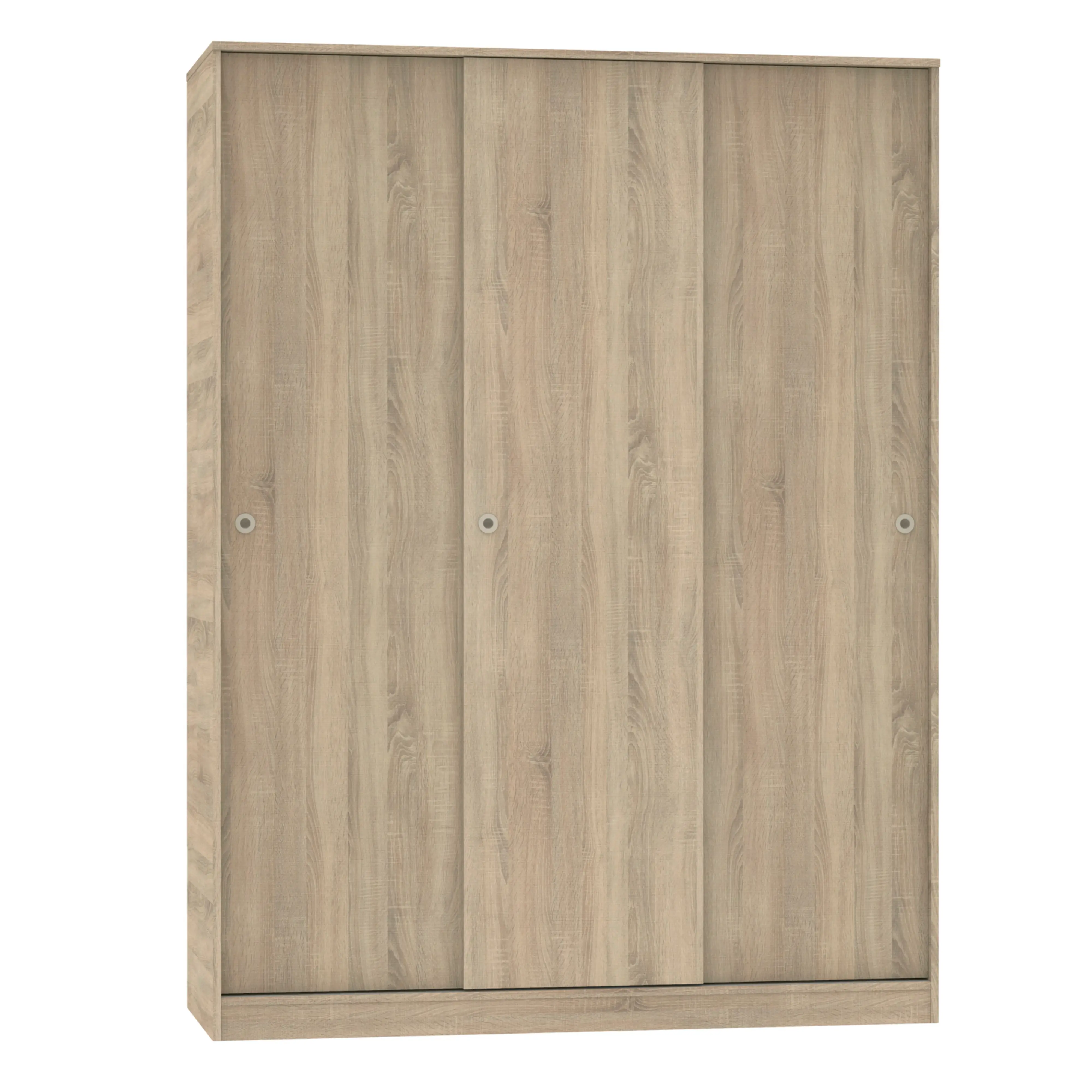 Miroytengo big Tibet wardrobe with 3 sliding doors Cambrian Oak, matte white or oak and white 150x200CM