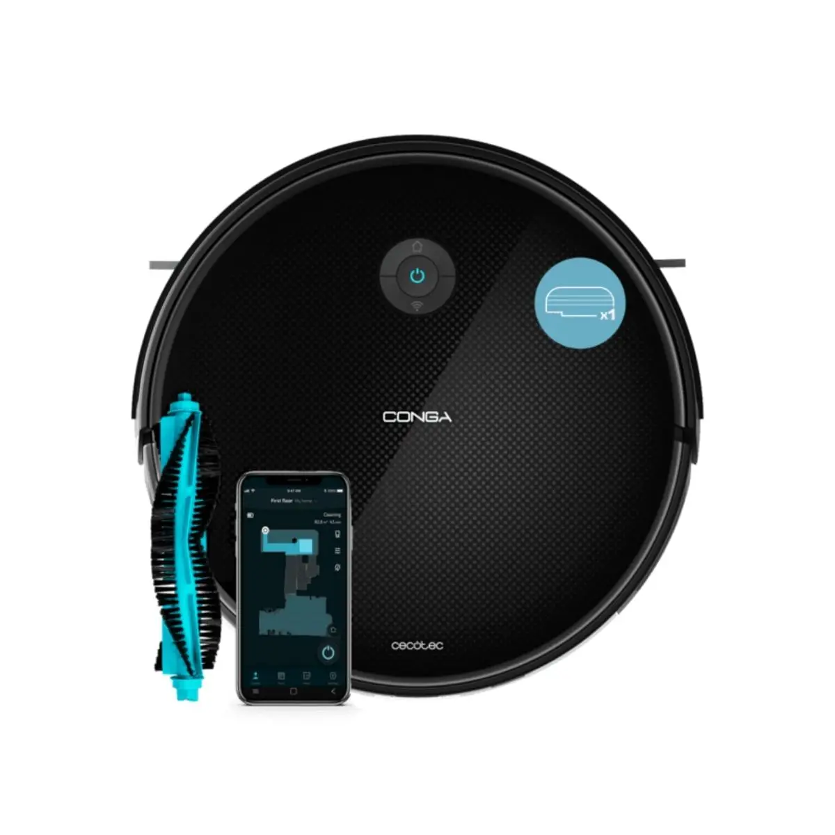 Robot aspirador Cecotec Conga M20 7000Pa base de carga WiFi 160m² negro