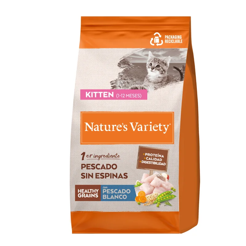 Nature's Variety Healthy Grain Pienso Kitten de Pescado Blanco para Gatitos