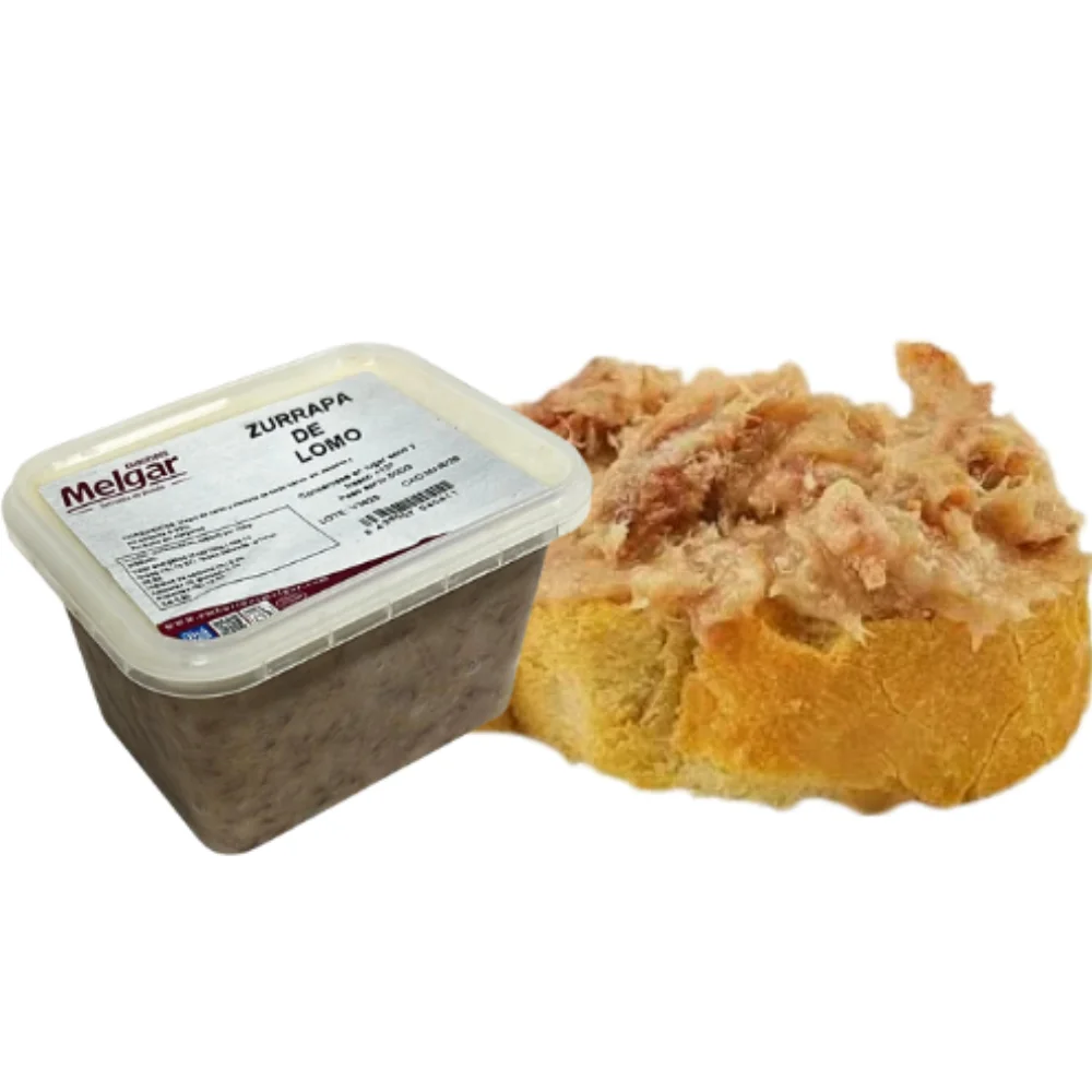 Zurrapa de lomo, Serranía de Ronda, Melgar, manteca ibérica, receta rondeña casera, sin alérgenos, tarrina 500gr
