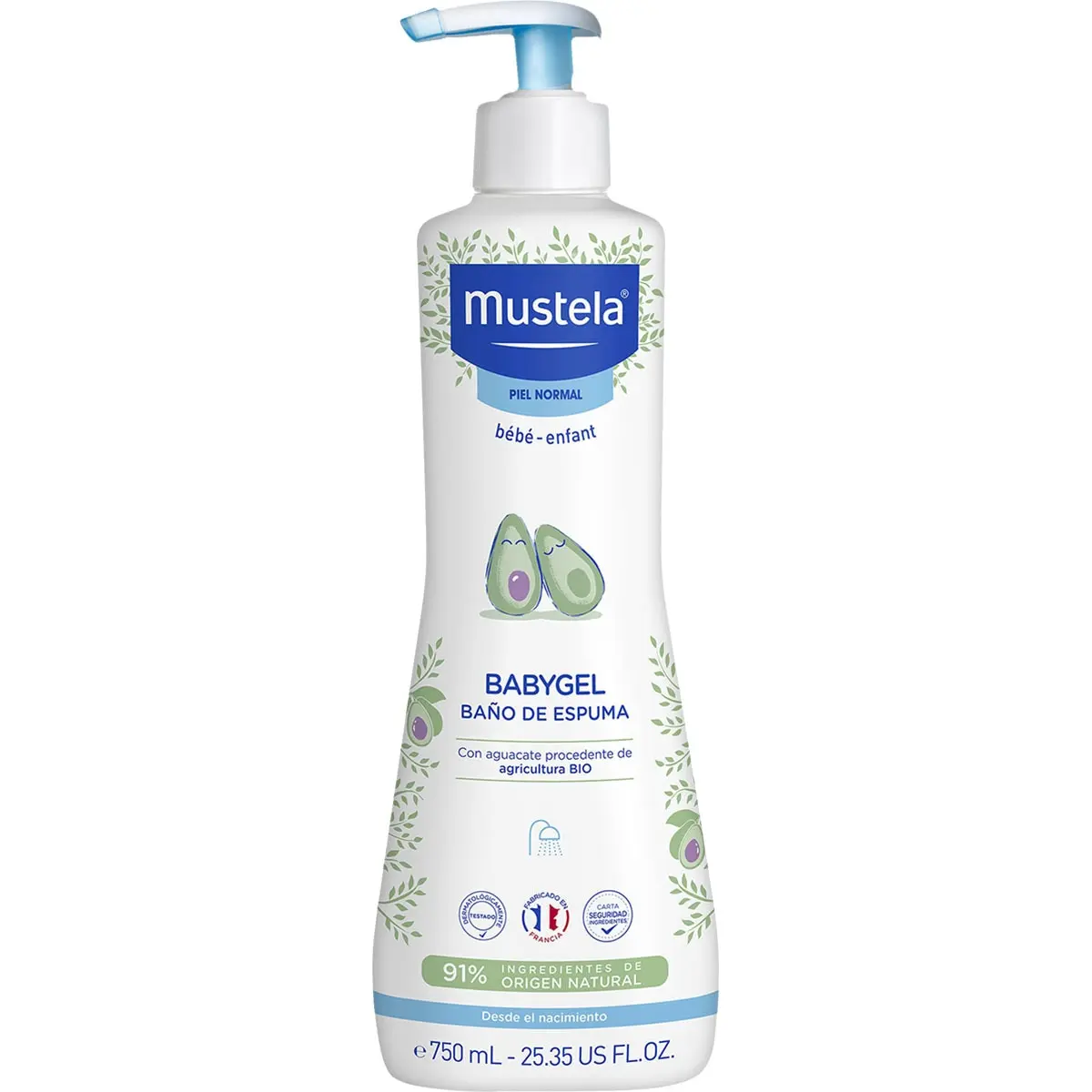 Mustela baby foaming bath Gel 750 Ml-cleansing soft and high tolerance with Bio avocado