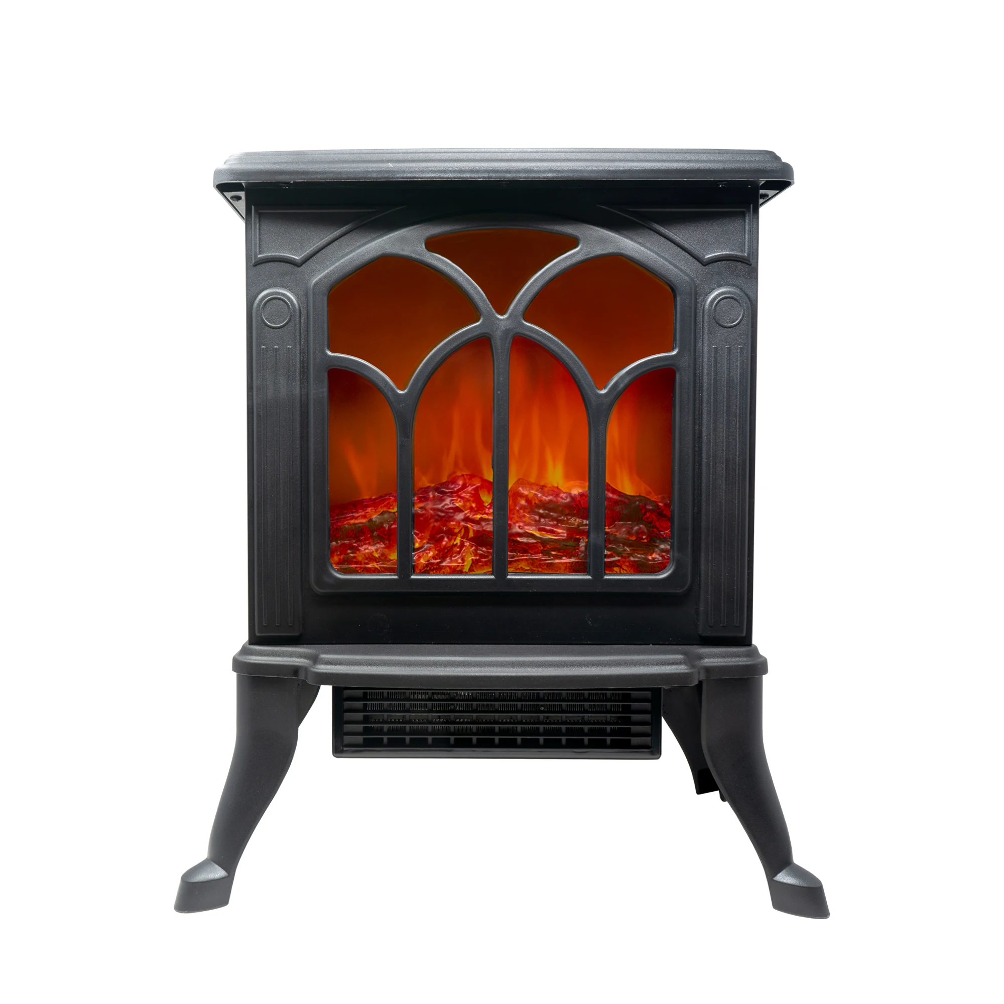 Jocca Calefactor Chimenea 1500W con Tecnología PTC, Termostato Ajustable, Seguridad Mejorada y Llama Decorativa Controlable