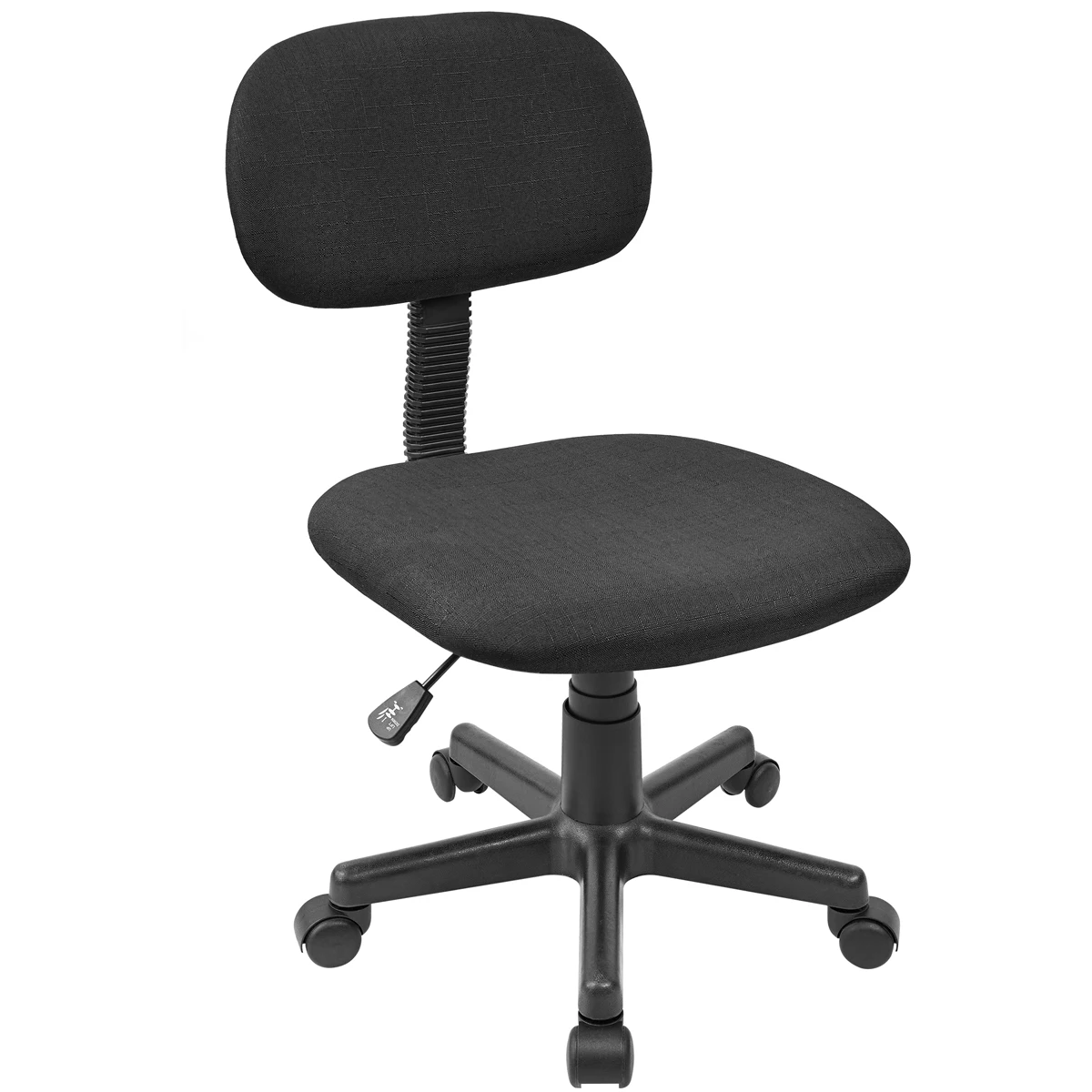 T-lovendo Armless Office Chair with Lumbar Support Ergonomic Adjustable Swivel Office Desk Studio Office Black