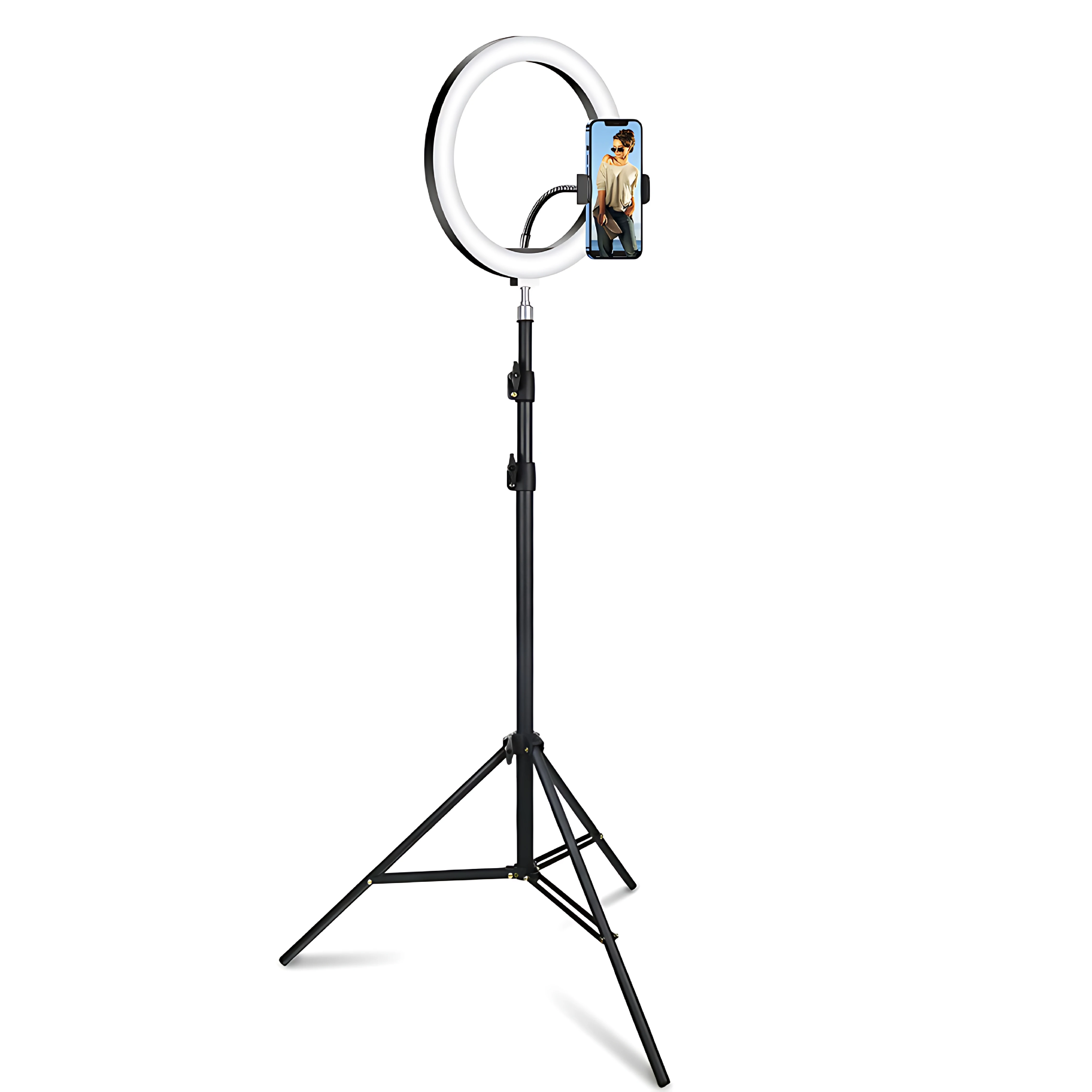 LIFA Trípode de 2.1m y aro de luz led RGB de 30cm/12''  regulable para selfie, fotografía, maquillaje, streaming Youtube, Tik Tok