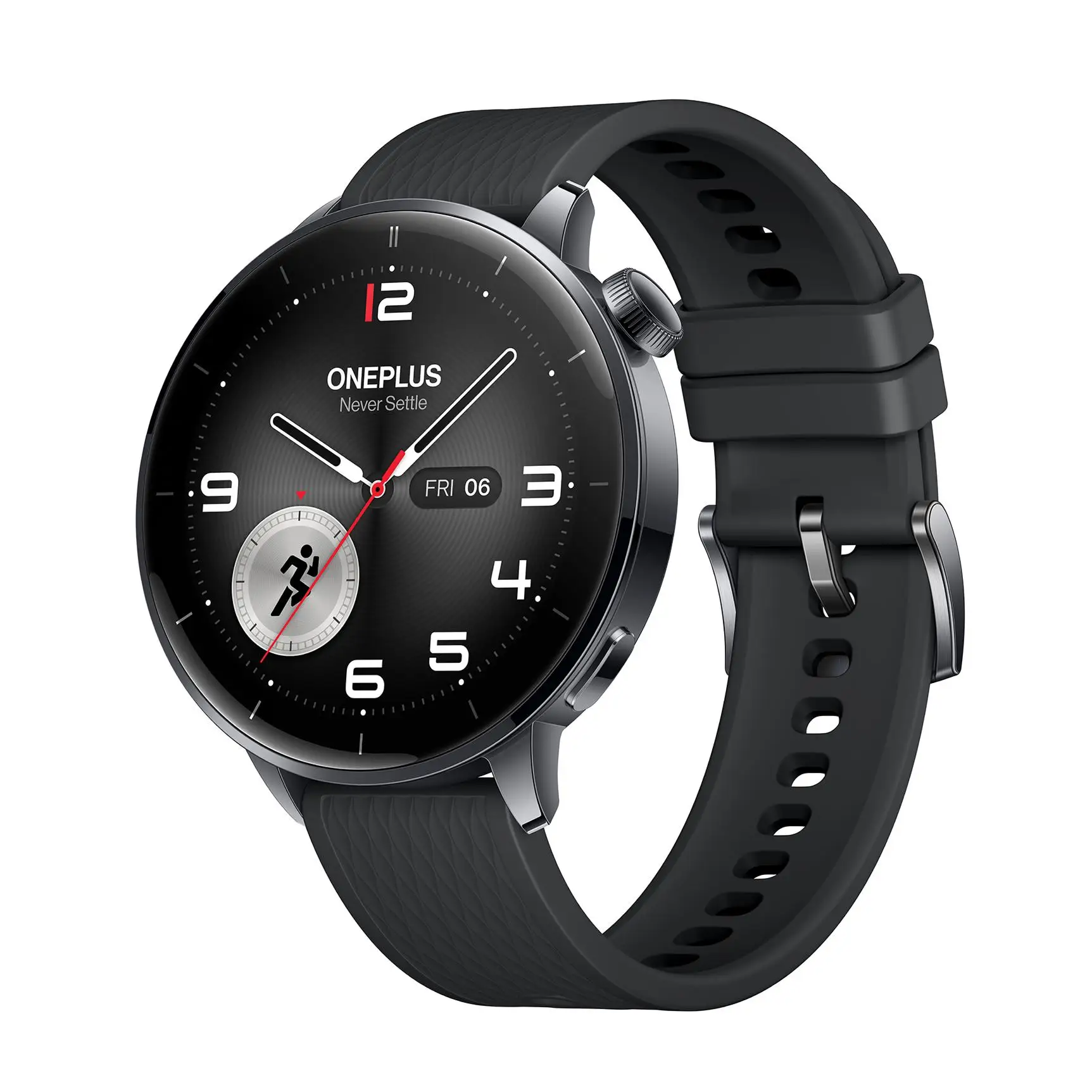 OnePlus Watch 3, 43mm – Disponible en color Black Steel y Silver Steel.