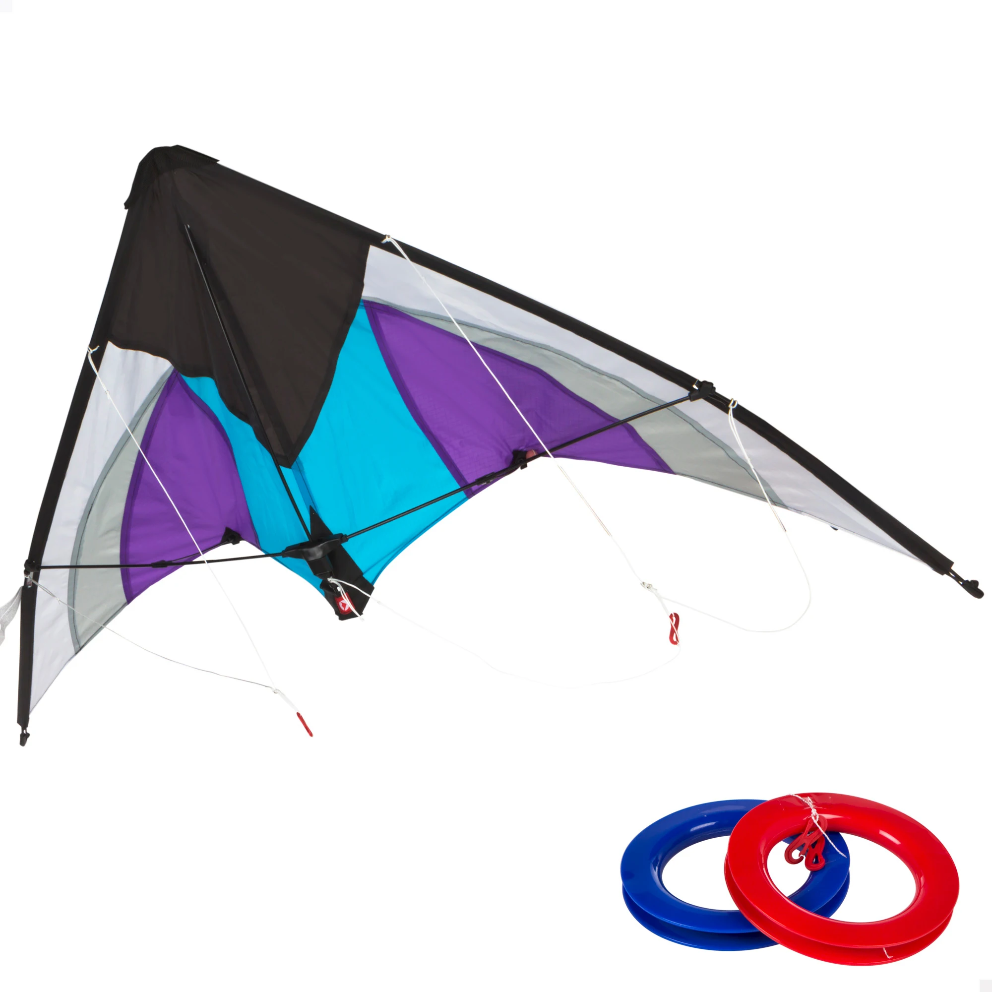 CB Games - Cometa acrobática, para niños, 125x73 cm, con 2 asa redondas, diseño Pop Up, color morado y blanco, con bolsa de transporte, + 8 años, juego al aire libre, exterior