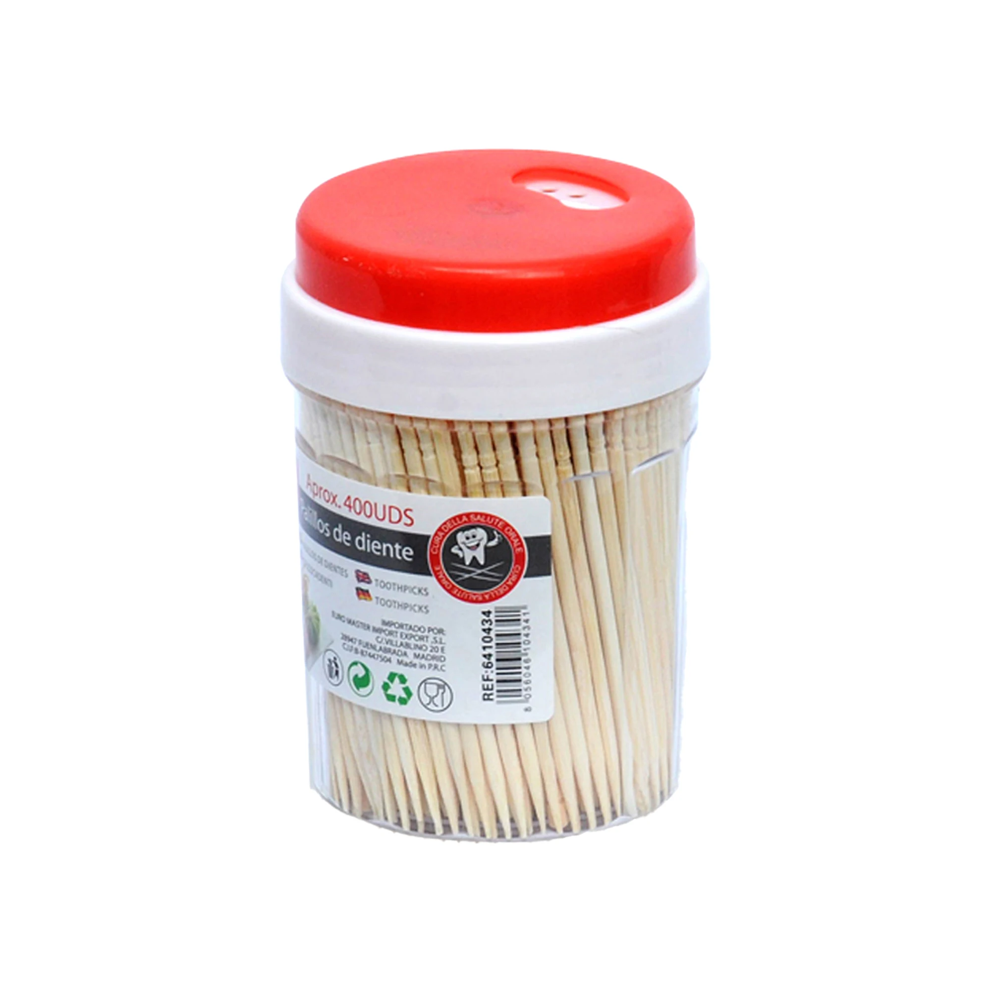 UD - Set 12 Cajas de Palillos de Diente de Madera Punta Única – 400 Palillos por Caja, 4800 Palillos Total