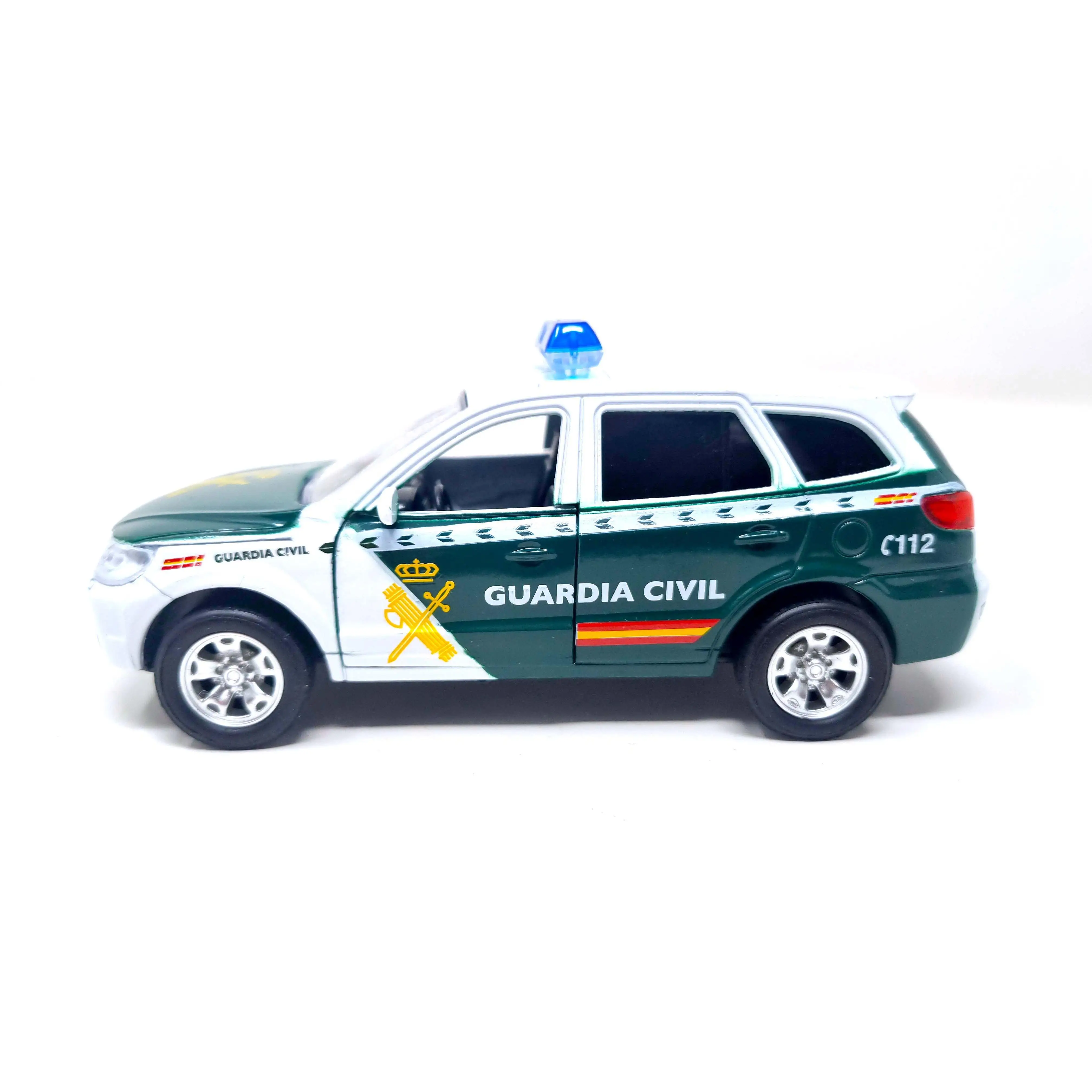 Coche Guardia Civil. vehículo metálico con partes de plástico, ruedas libres, apertura puertas delanteras. no recomendado para menores de 3 años. PLAYJOCS GT-8071