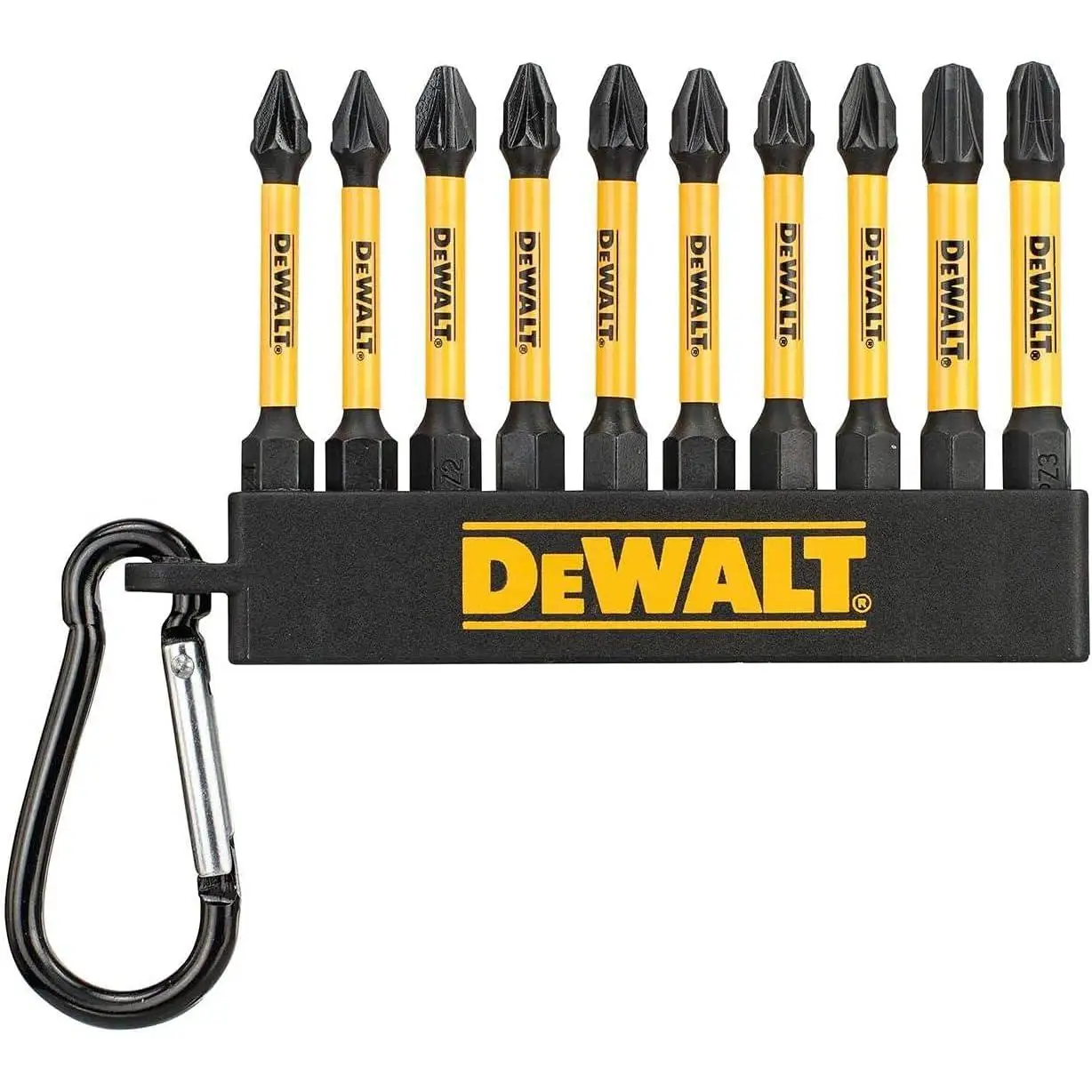 DeWalt DT7274-QZ-50mm PZ1 PZ2 PH2 high impact Pozi and Phillips screwdriver tips set