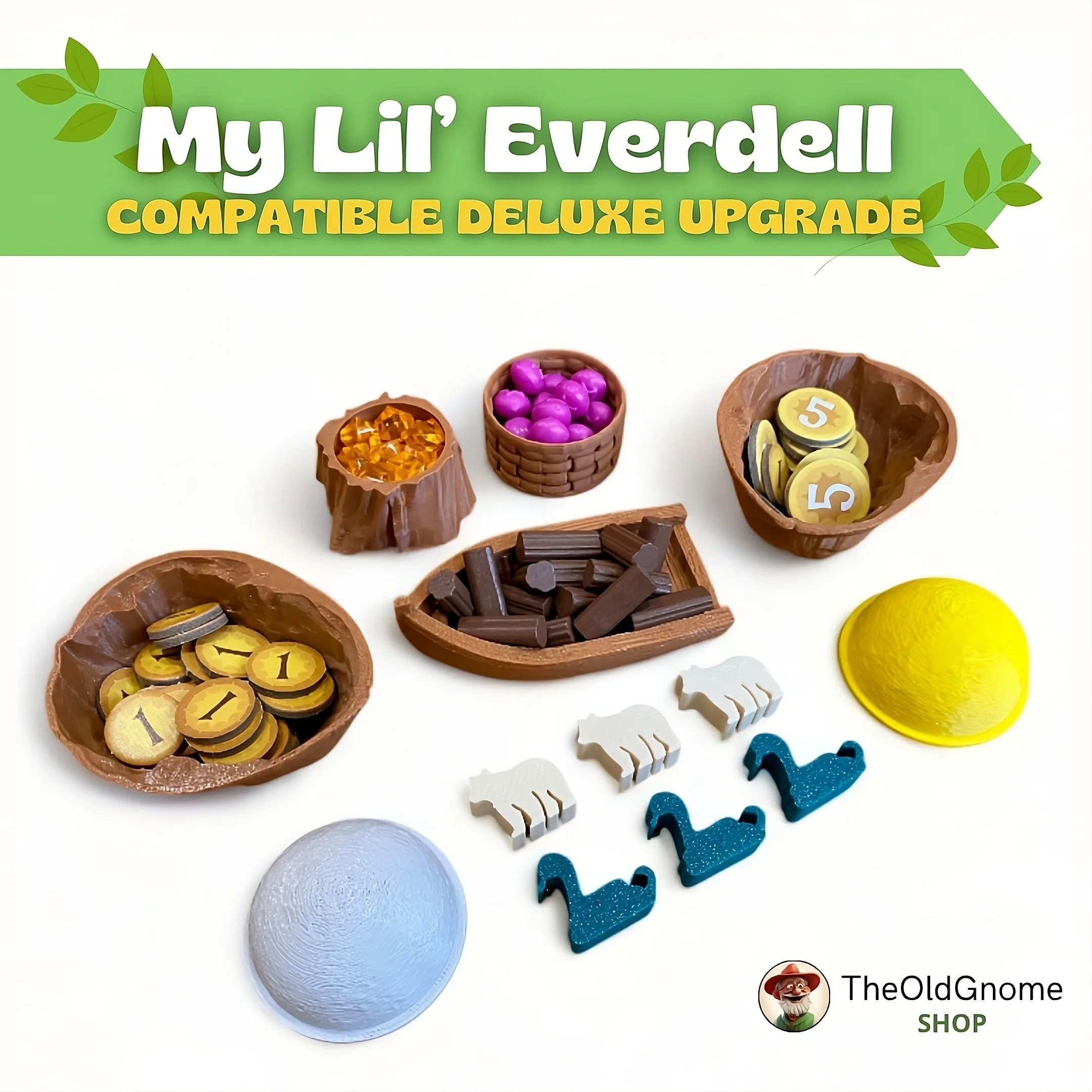 Mi Pequeño Everdell - Organizador Juego de Mesa - Pack de Mejora Deluxe [13 piezas] - La Cocina 3D