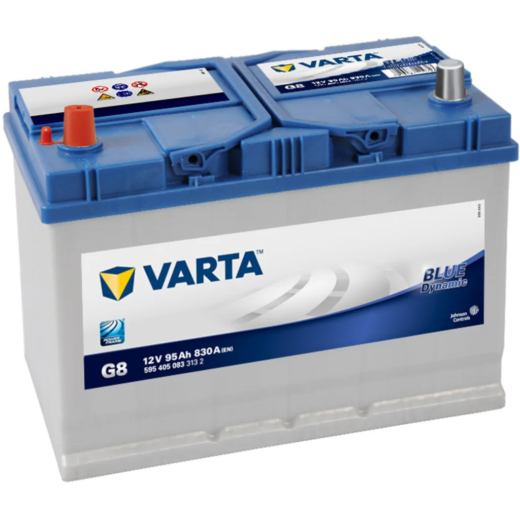 Varta g8 blue dynamic battery. 12v - 95ah/830a (en) for cars - part number 595 405 083 313 2 in box d31 - power and reliability for your car.
