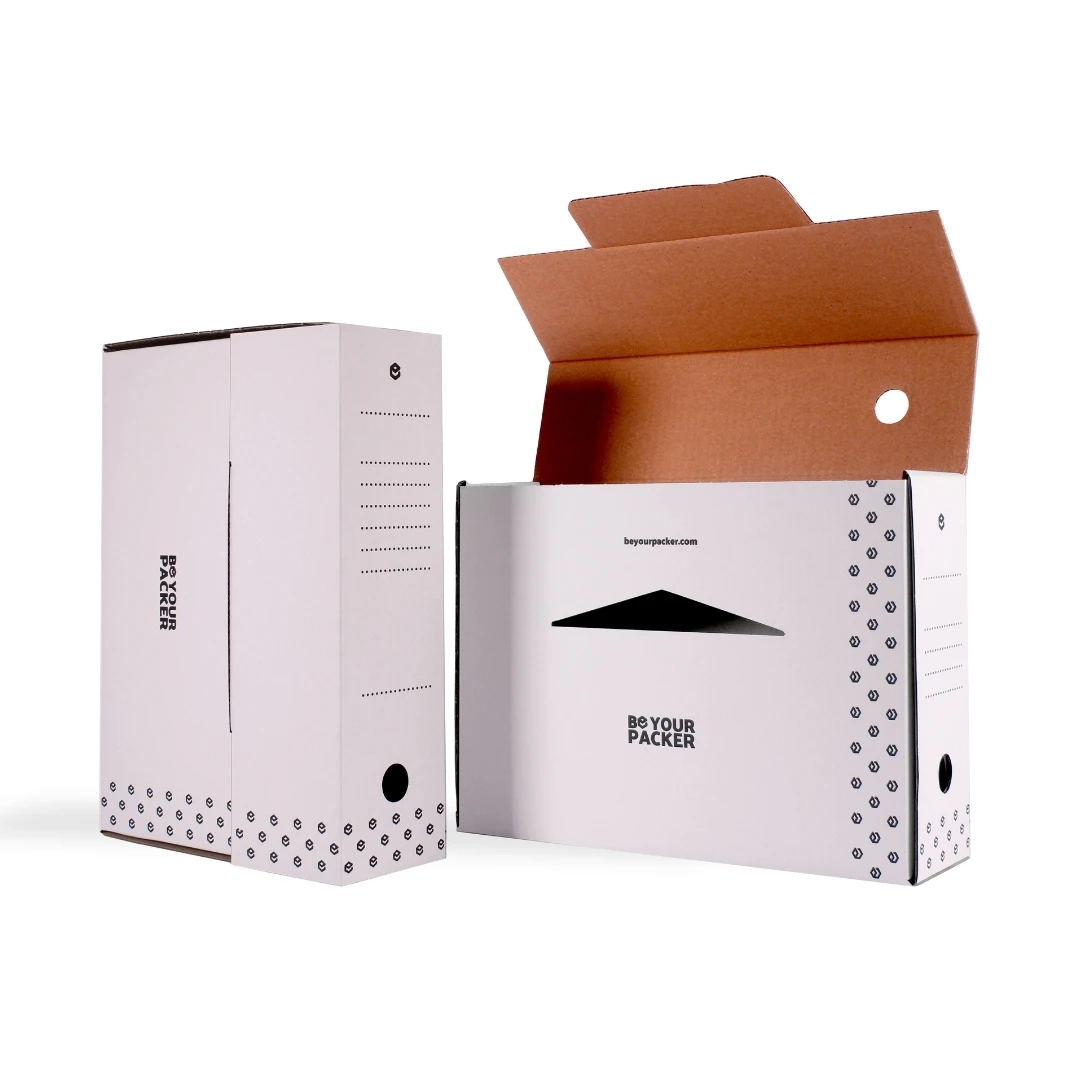 Pack de 20 Cajas de Archivo Definitivo de Cartón Blanco Resistente, Plegables y Automontables | Cajas Archivador para Facturas, Escrituras y Documentos de Oficina | Ideal para clasificar y almacenar