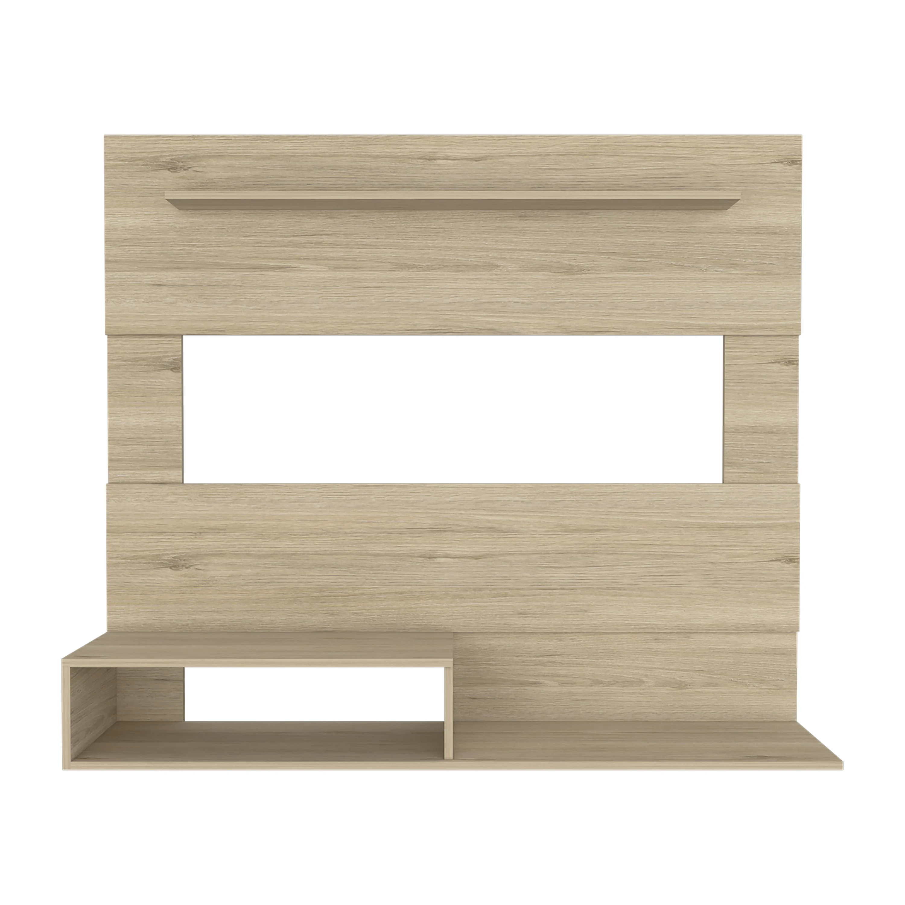 TUHOME Panel de Entretenimiento de Pared Beijing, con estante superior, Miel Madera manufacturada Salón-Mueble Tv