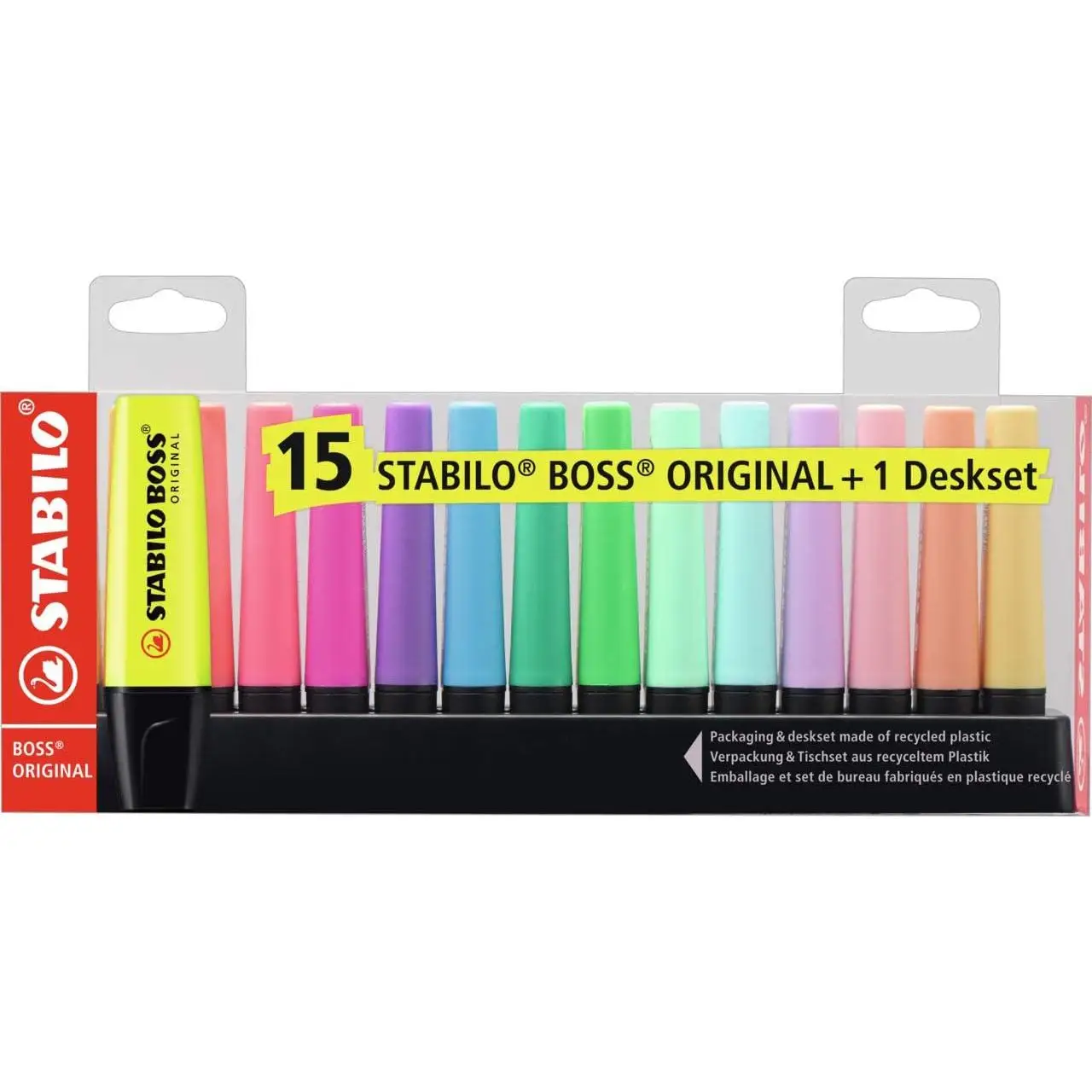 ORIGINAL STABILO BOSS bookmark-desk Set with 15 colors