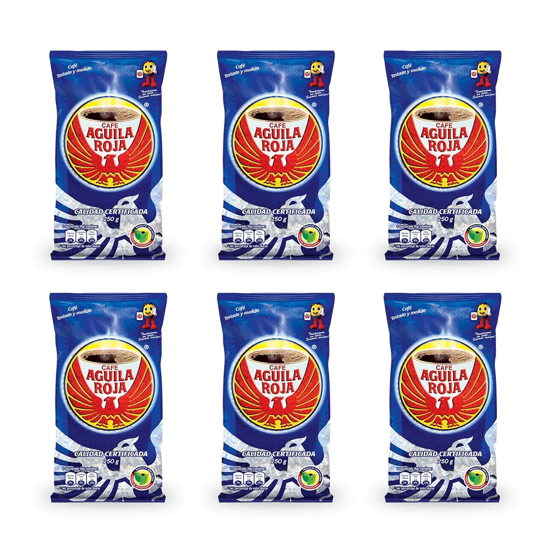 Café Aguila Roja Tostado Molido 250 Grs - PACK 6 Uds - Qumir