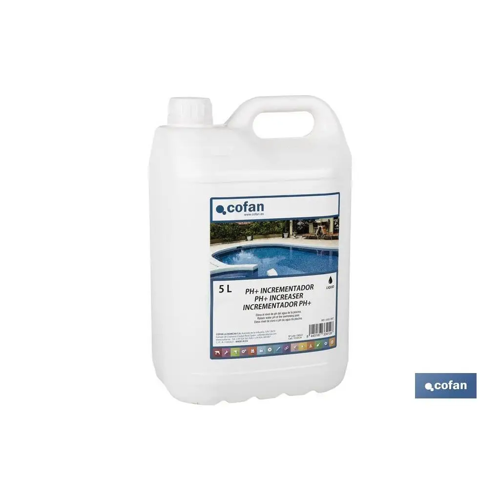 Cofan - Incrementador PH Líquido para Piscinas - Fórmula Especializada - Trata Problemas - 5 Litros