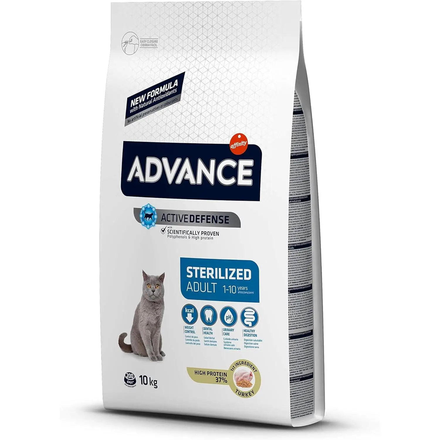10 Kg - ADVANCE ADULT STERILIZED PAVO Y CEBADA PIENSO PARA GATOS