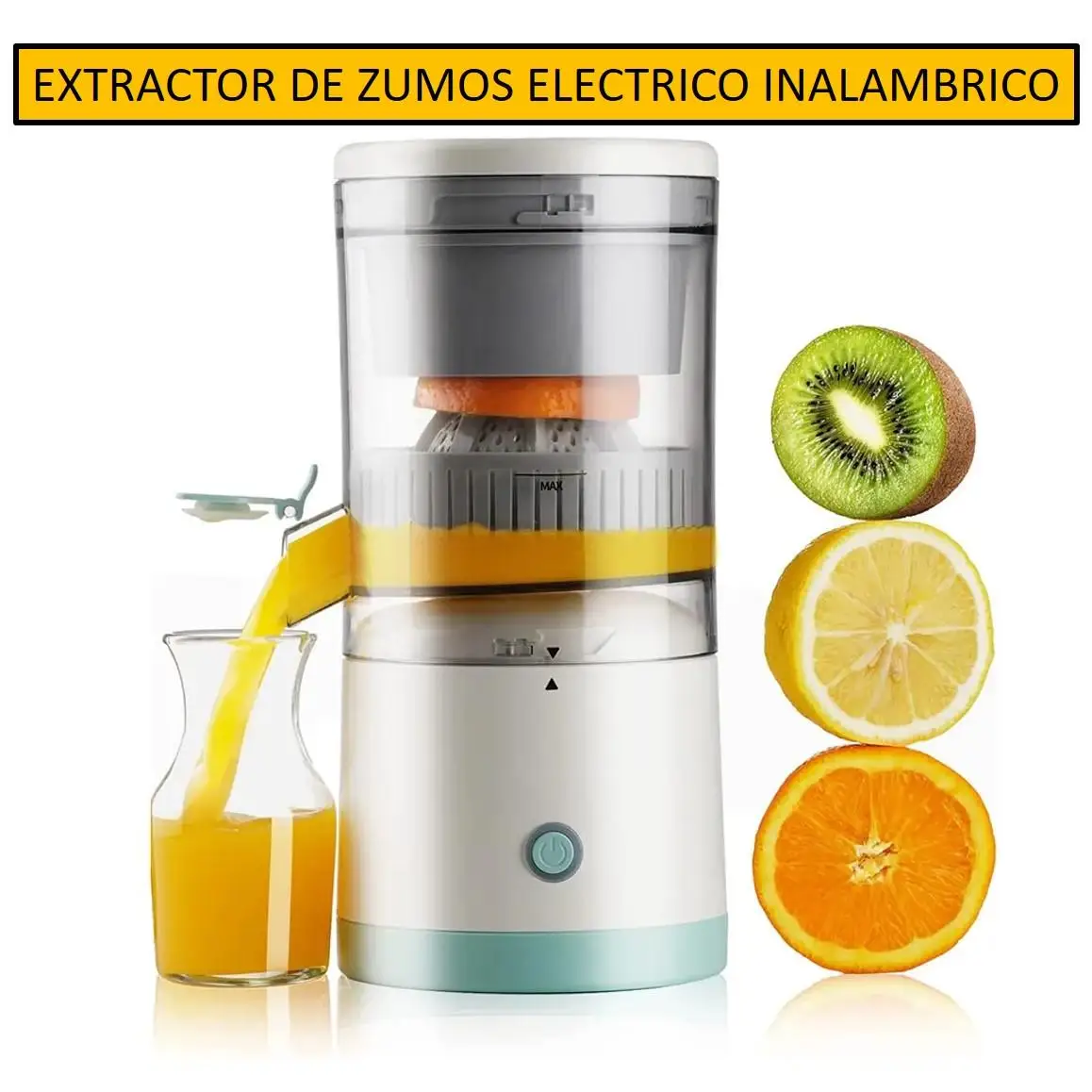 Wireless Electric Juice Extractor LoLek with 800mAh Rechargeable Battery, Portable Citrus Juicer for Fresh Juice, 45W Power, Easy to Clean, Compact Design, Perfect for Home and On-the-Go Enjoyment