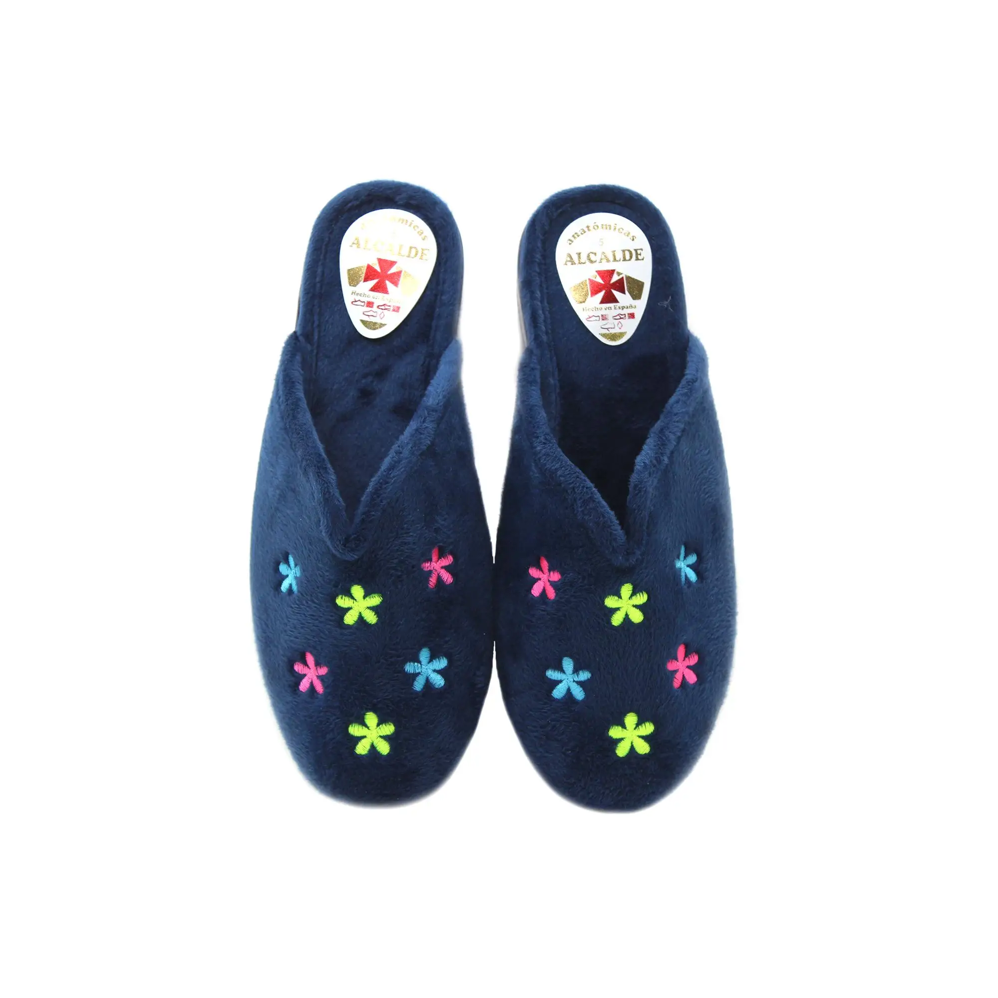 Alcalde 30-5562 Zapatillas de ir por casa,chinela con talón abierto,pantufla con suela de goma,babuchas,slippers para señora