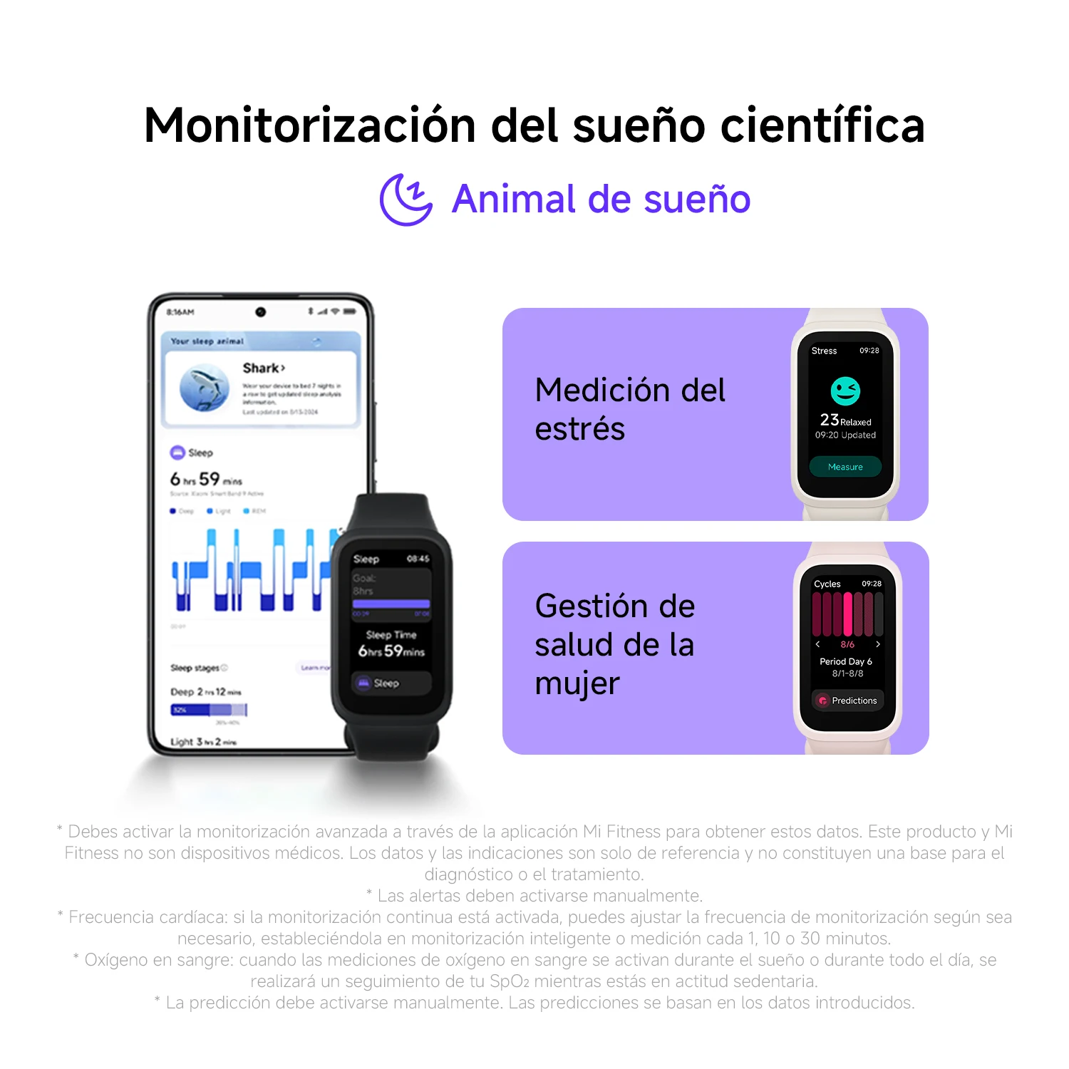 Official | Xiaomi Smart Band 9 Active, Pantalla TFT de 1.47», alta tasa de refresco de 60Hz, Hasta 18 días de duración de la batería, resistencia al agua de 5 ATM*, Monitorización total actualizada del sueño y la salud*, Diseño ligero de 16,5 g 6