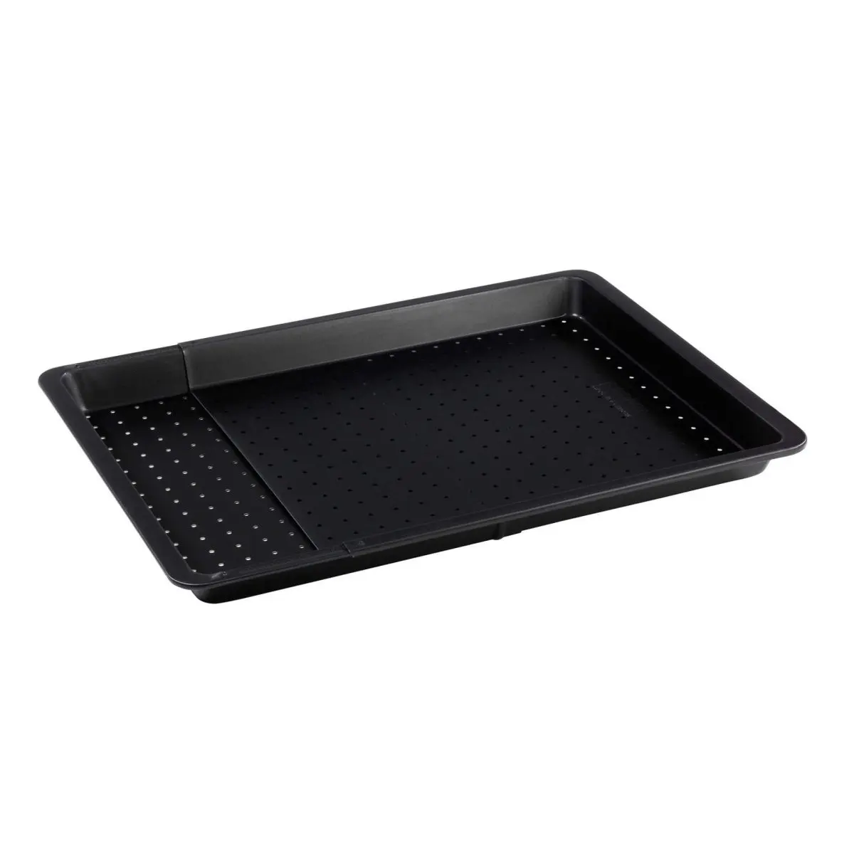 Zenker Bandeja Horno Universal Antiadherente Extensible Perforada de Acero con revestimiento Teflon para pizza, empanada, galletas, asados, bizcochos, repostería en color negro, 37-52x33x3cm
