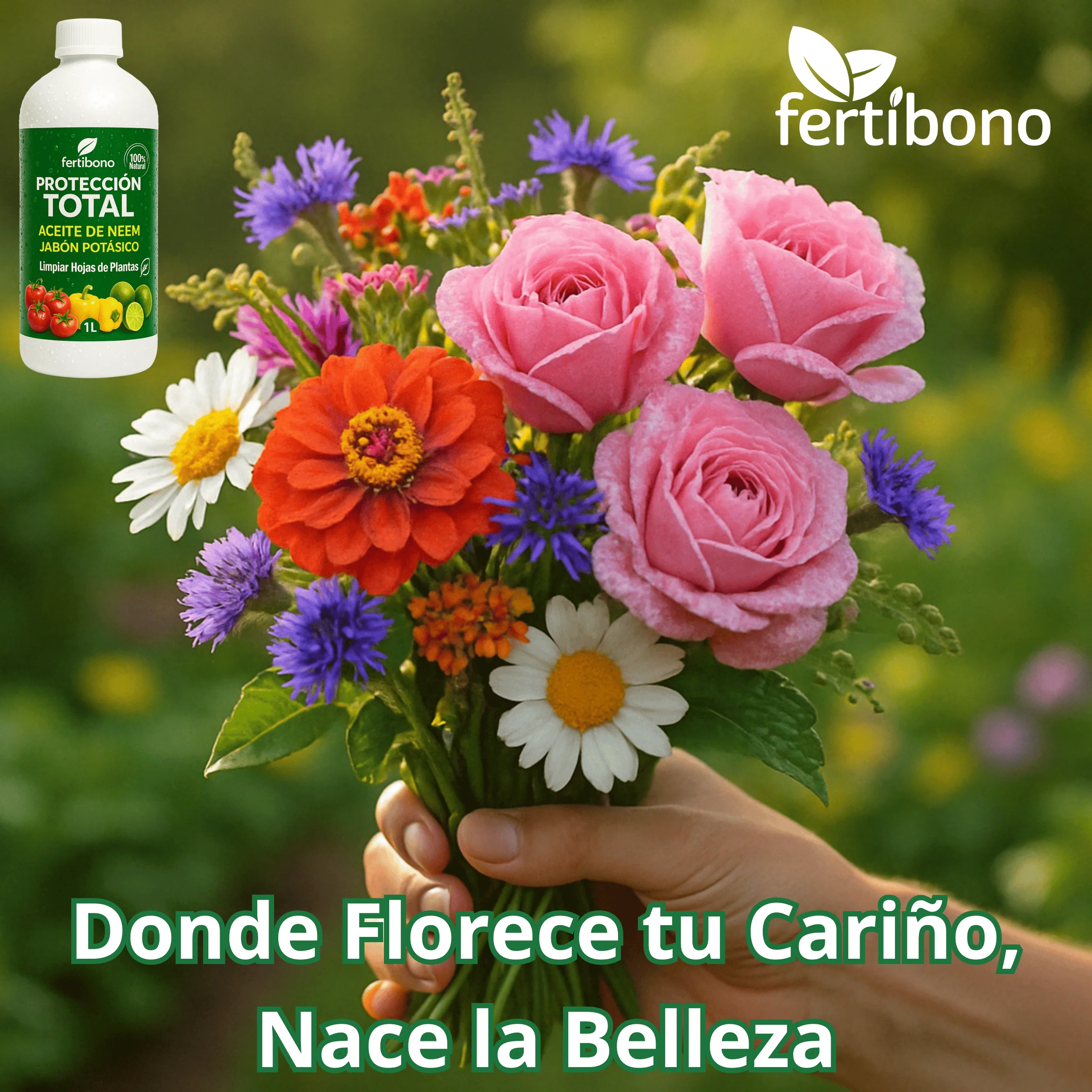 Fertibono total protection potassium soap and neem oil – 100% natural care for plants |   1l |   Strengthens, cleans and balances |   Ideal for organic gardens and gardens
