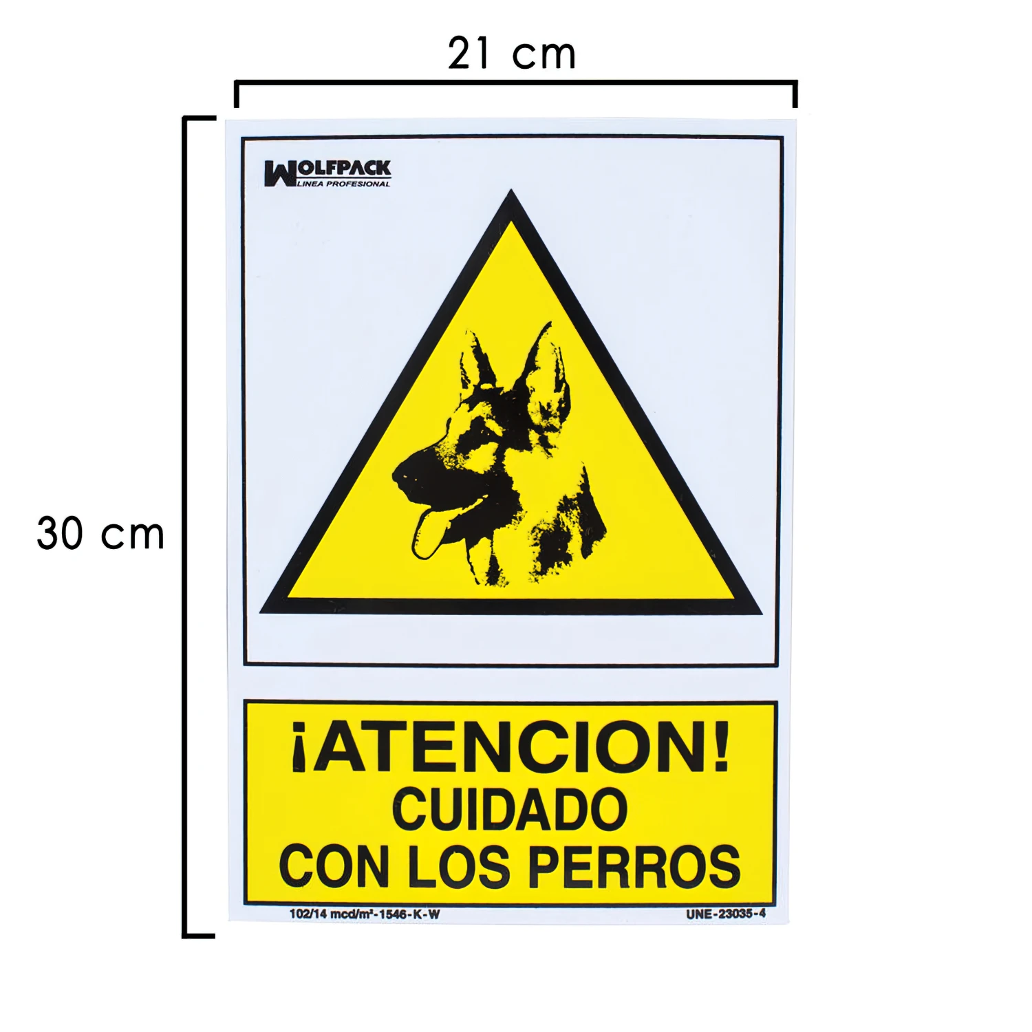 SANCO STORE - WOLFPACK LINEA PROFESIONAL Cartel Cuidado Con Los Perros 30x21 cm.