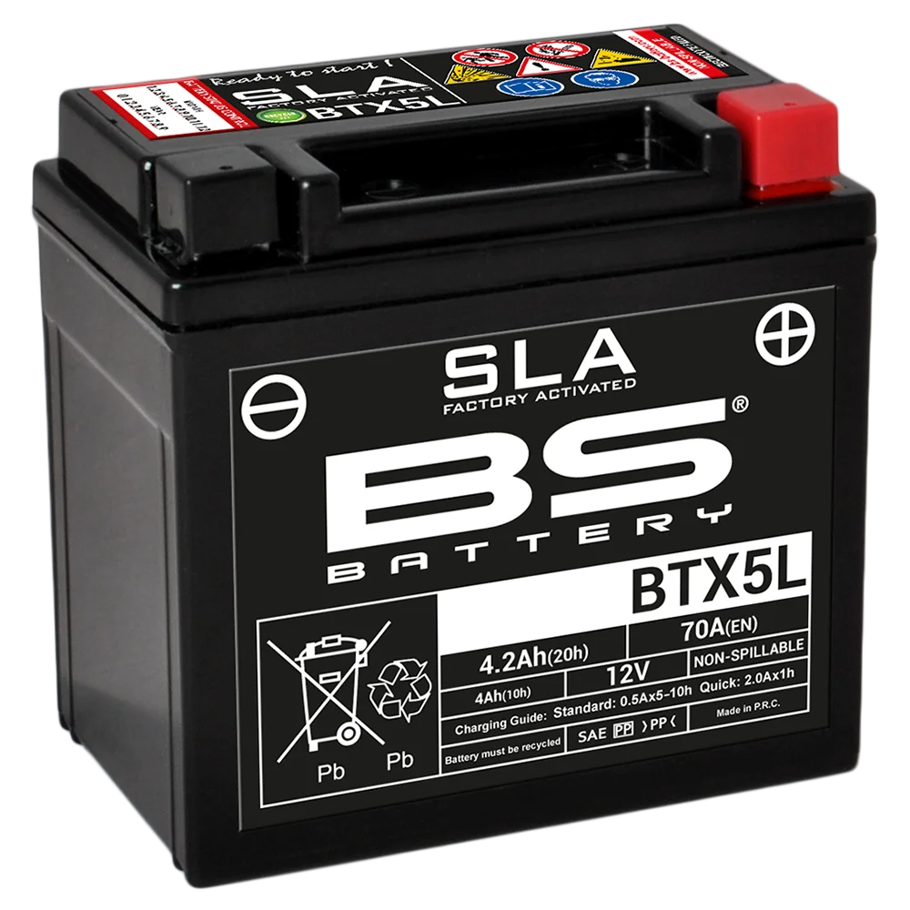 Batería De Moto Sla Max Btx5l (Fa) De Agm, Libre De Mantenimiento Y Respetuosa Con El Medio Ambiente 35598