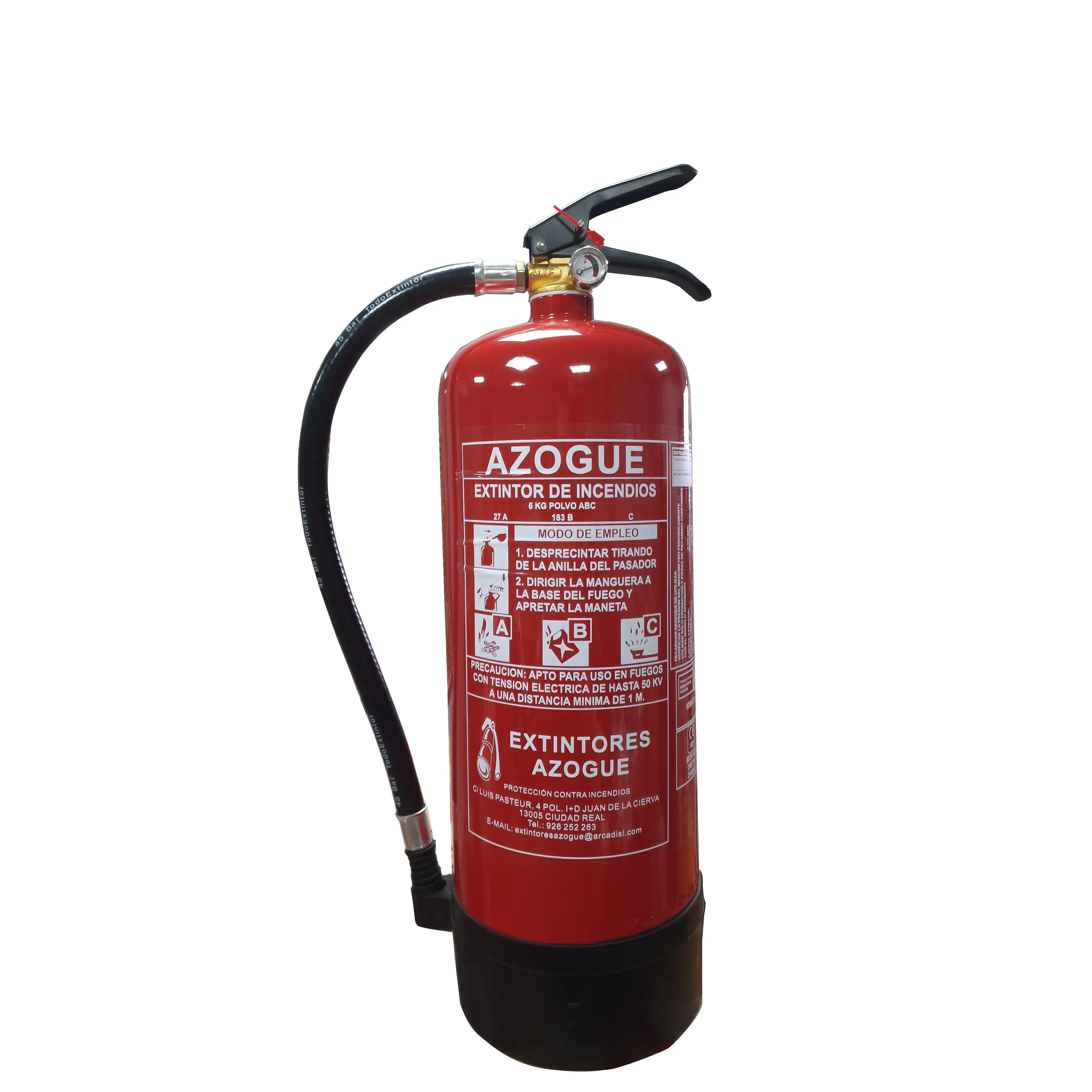 No More Extintor de Polvo Seco 6 KG Alta Eficacia Resistencia Al Fuego ABC con Soporte para Pared