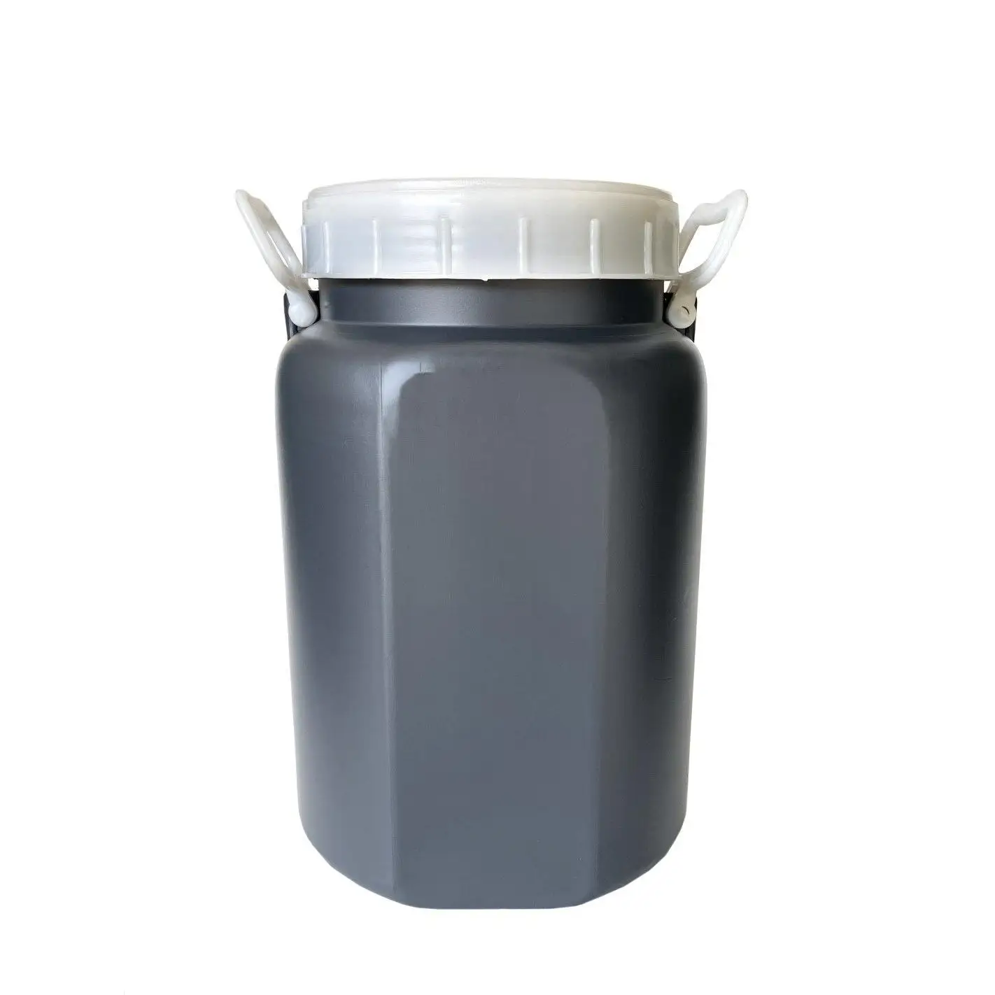 Bidón 15 litros de plástico Gris y Blanco con boca ancha