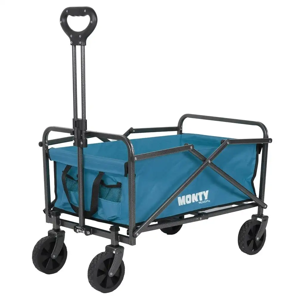 Carro playa de mano, mango regulable, plegable, 2 ruedas giratorias, acero Epoxi anticorrosión, carretilla multiusos, carga 60 kg, camping, jardín, festival, compra LOLAhome