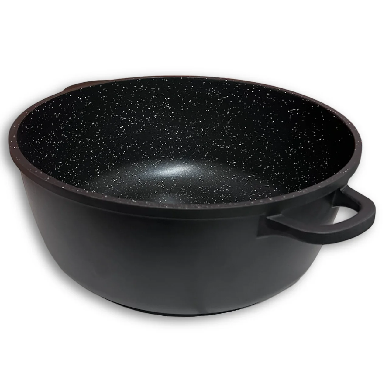 Elite cast aluminum pan with silicone lid and handles-non-stick, Gas, Vitro and induction