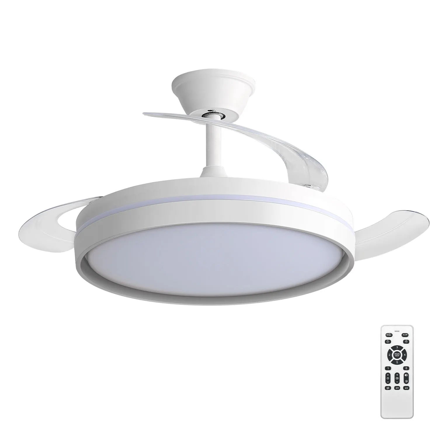 Lámpara de techo con ventilador inteligente 30W/60W, control remoto 🛋️