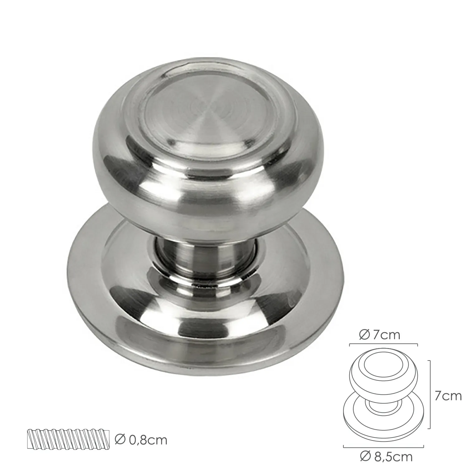 SANCO STORE - ORYX Pomo Puerta Seta Color Inox Oryx