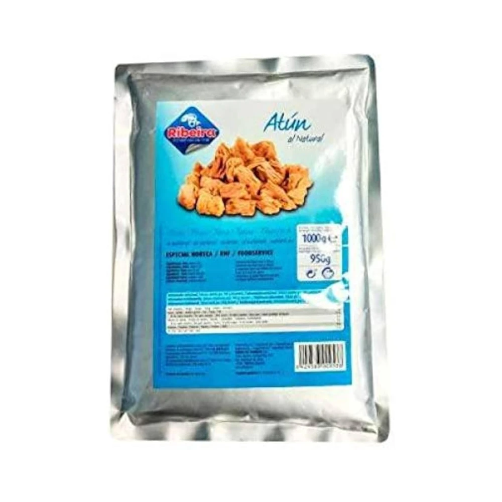 Ribeira Atun al Natural - 1 kg Pescado en Lata 100% Natural, Ideal para Dietas Altas en Proteínas