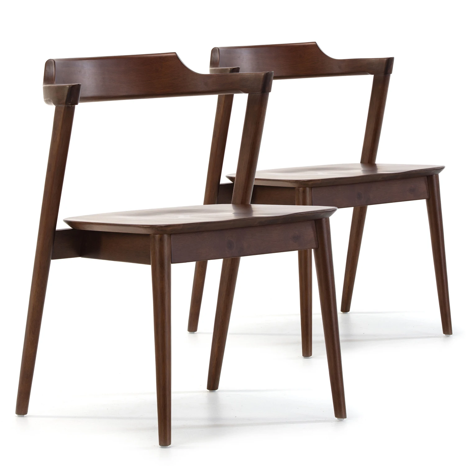 VS Venta-Stock Pack 2 Sillas Venus Nogal de Madera Maciza para Comedor y Cocina