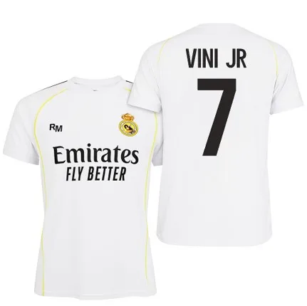 Real Madrid - Réplica Camiseta VINI JR. Dorsal 7 - 1ª EQ 2025-26 - Licencia Oficial - Talla Adulto