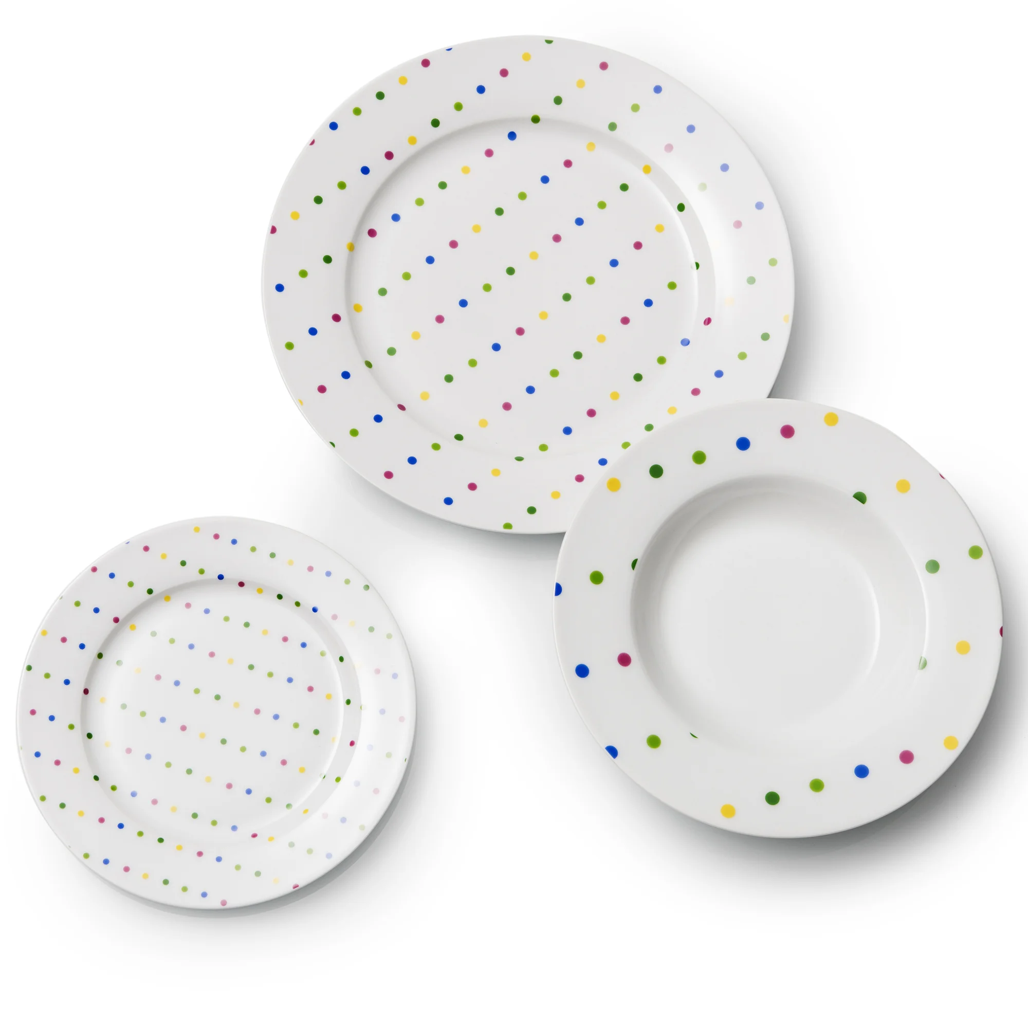 Set 18pcs porcelain tableware design colorful dots House BENETTON