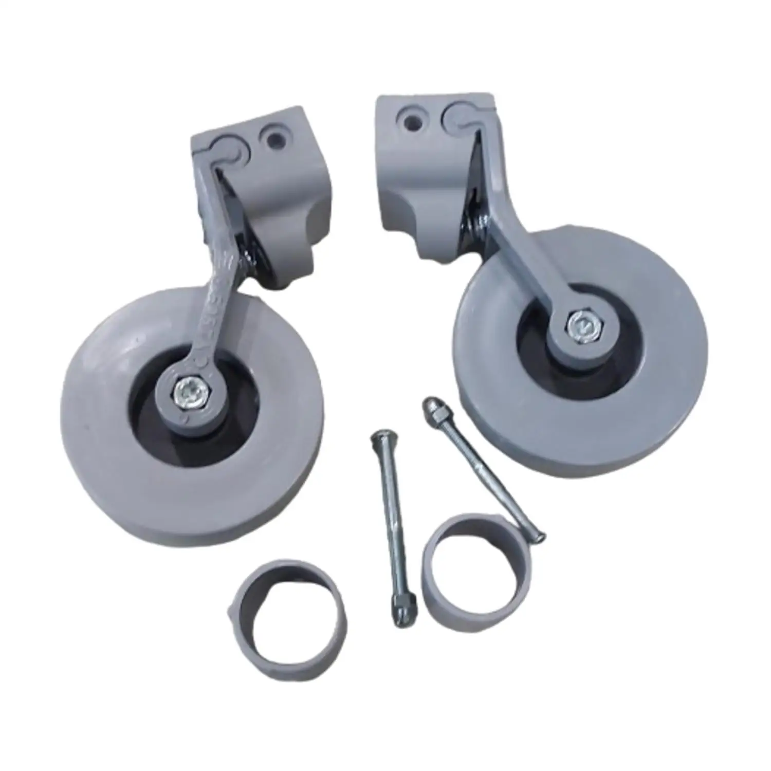 Ruedas para andador, par de dos unidades. Con freno por presión. Se adapta a varias medidas. Para tubo de 22 mm, 25 mm y 30 mm