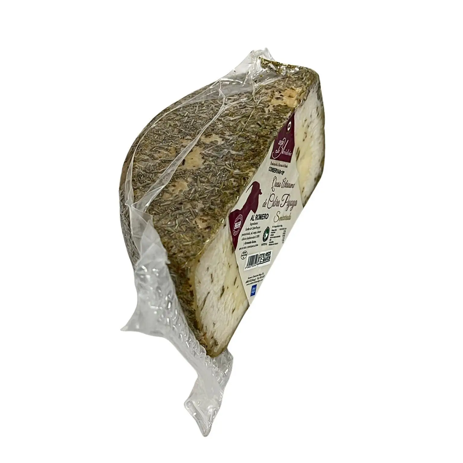 Queso de Cabra Payoya al Romero, Cobertura Hierbas Aromáticas, La Arriateña Ronda, Sabor Sierra de Cádiz, Media Pieza 1kg