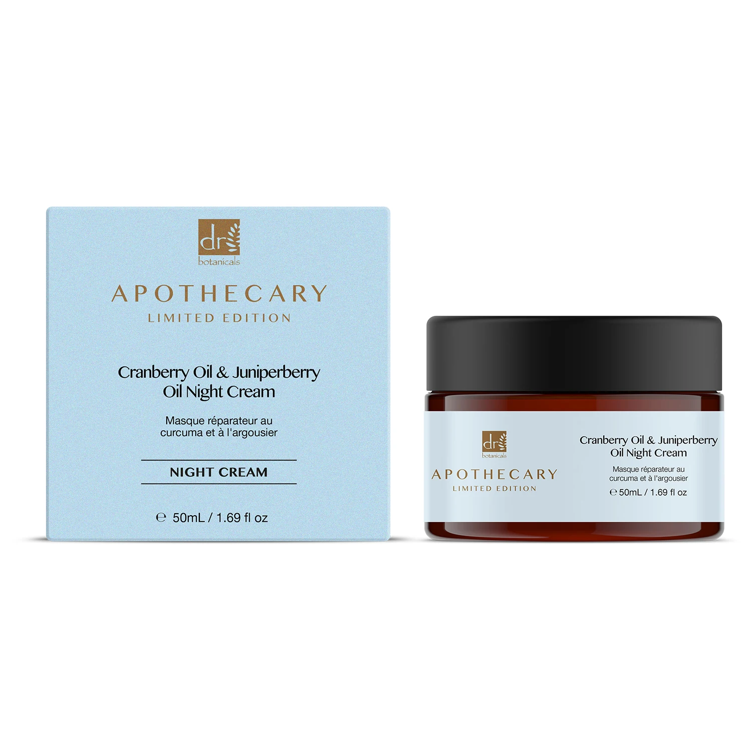 Dr Botanicals Crema de Noche con Aceite de Arándano Rojo y Aceite de Baya de Enebro