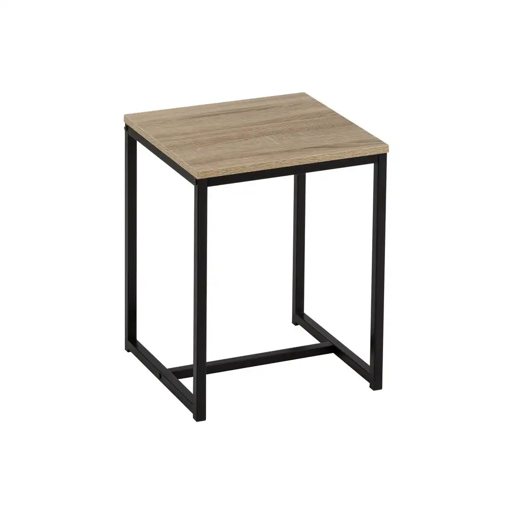 Lola Home Mesita auxiliar de acero negra de 50x40x40 cm