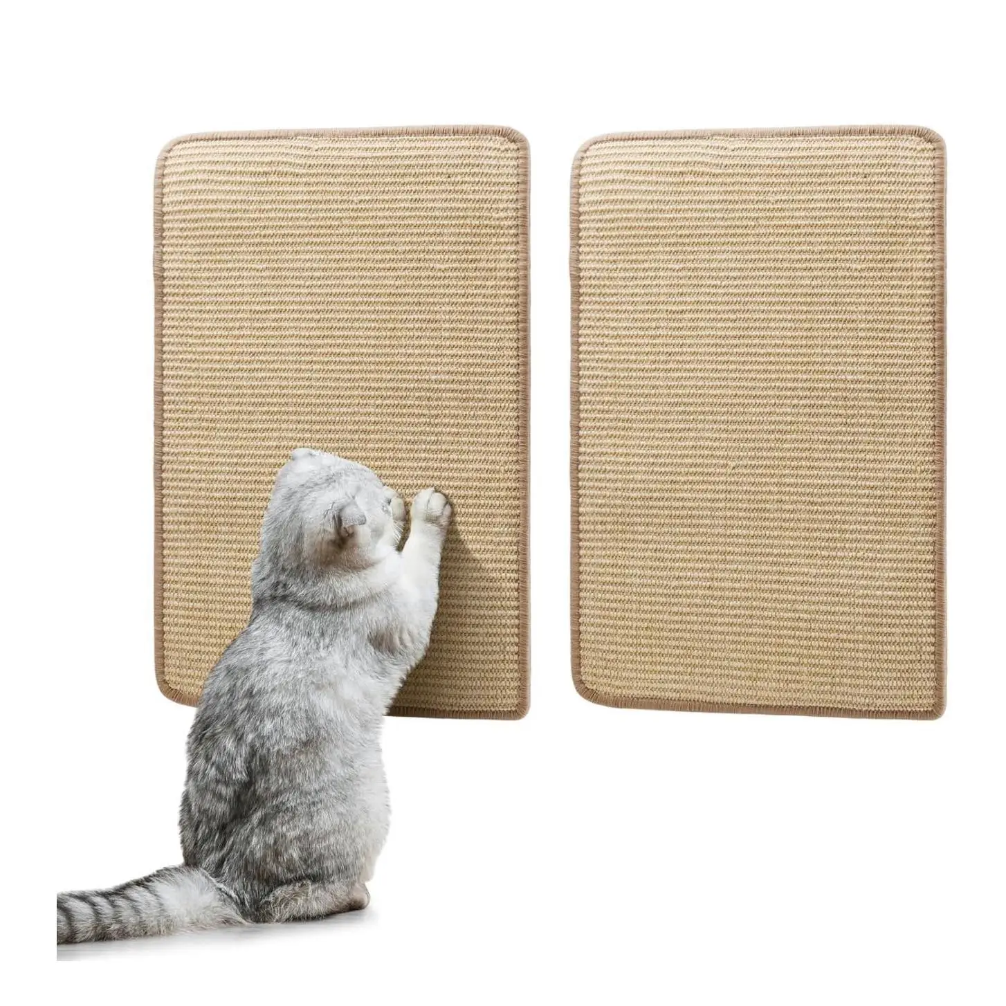 2 PCS Cat Scratching Mat, Sisal Carpet, Natural Sisal Rope, Cat Scratcher for Sofa and Furniture Protection